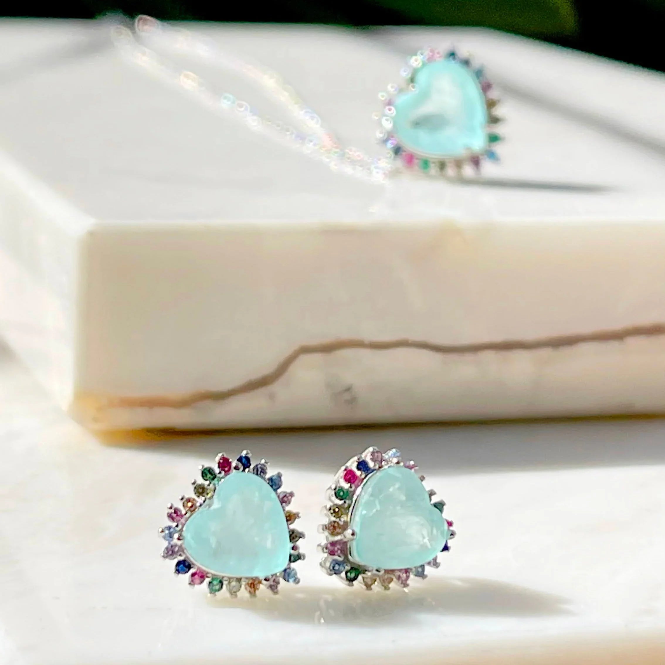 FUSION TOURMALINE HEART MARIANA EARRING | SILVER | 925 QUEEN | BRAINSTORM JEWELRY - Brainstorm Jewelry