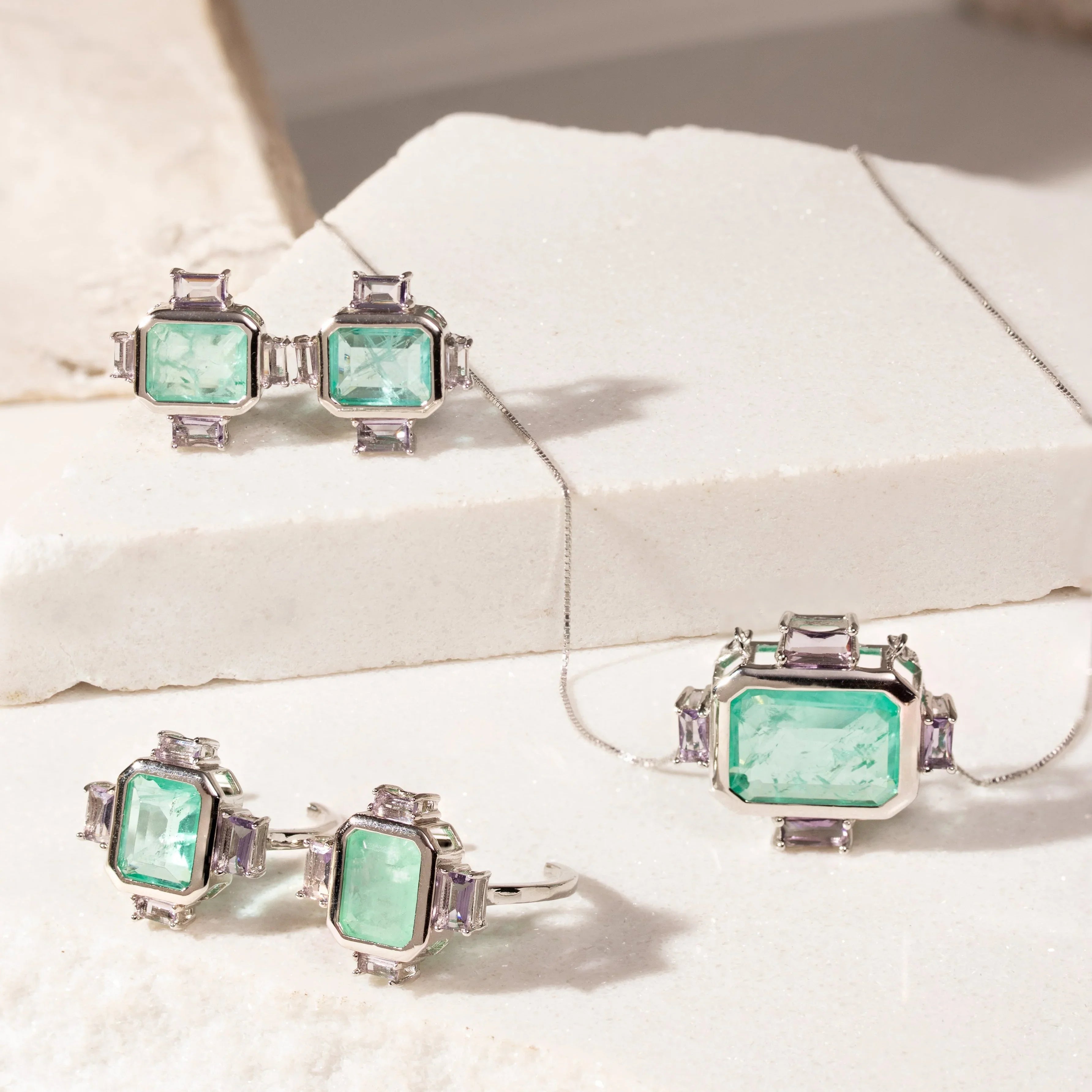 TOURMALINE AND AMETHYST SARAH NECKLACE| SILVER | 925 QUEEN | BRAINSTORM JEWELRY - Brainstorm Jewelry