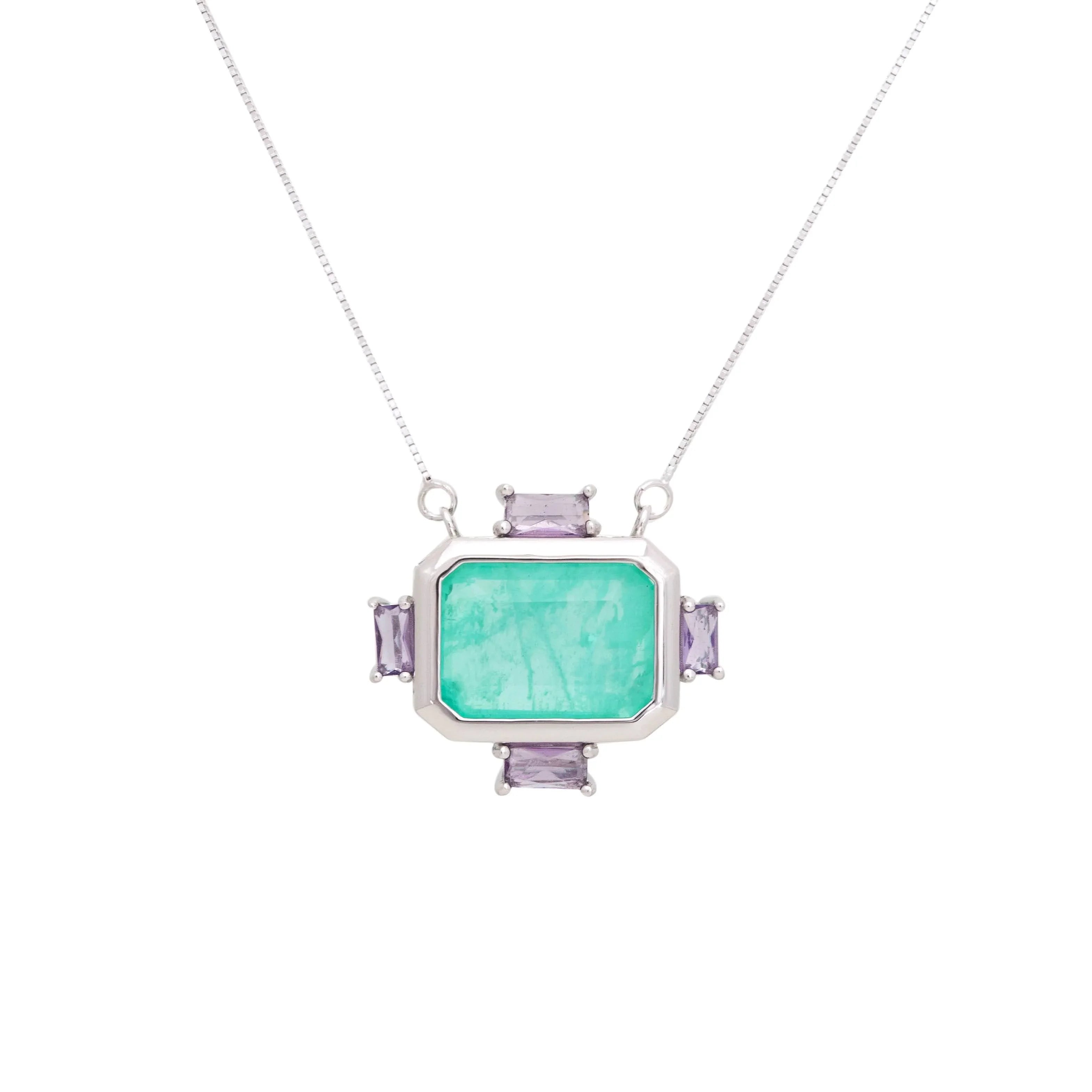 TOURMALINE AND AMETHYST SARAH NECKLACE| SILVER | 925 QUEEN | BRAINSTORM JEWELRY - Brainstorm Jewelry