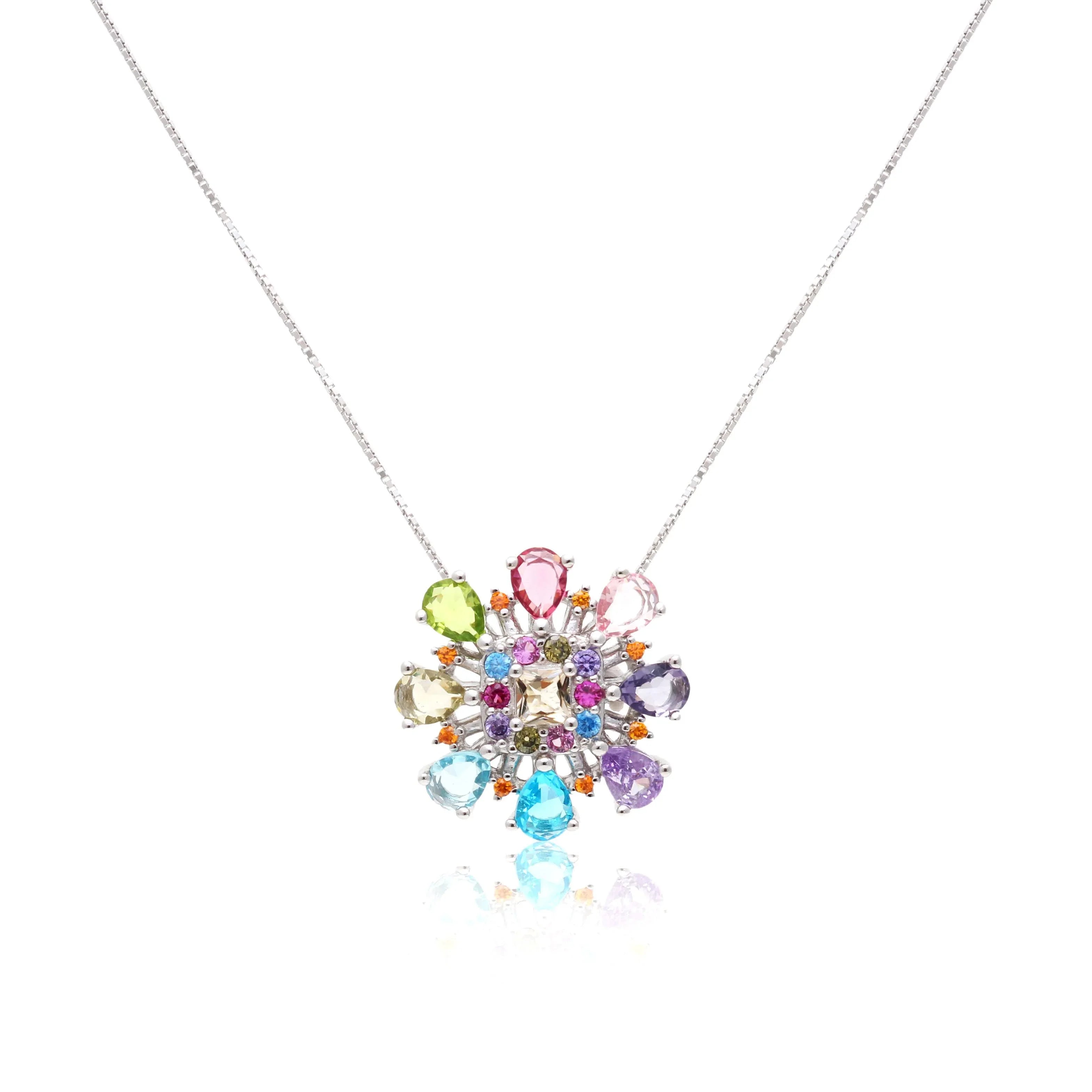 BLUE TOPAZ AND AMETHYST MILA NECKLACE | SILVER | 925 QUEEN | BRAINSTORM JEWELRY - Brainstorm Jewelry