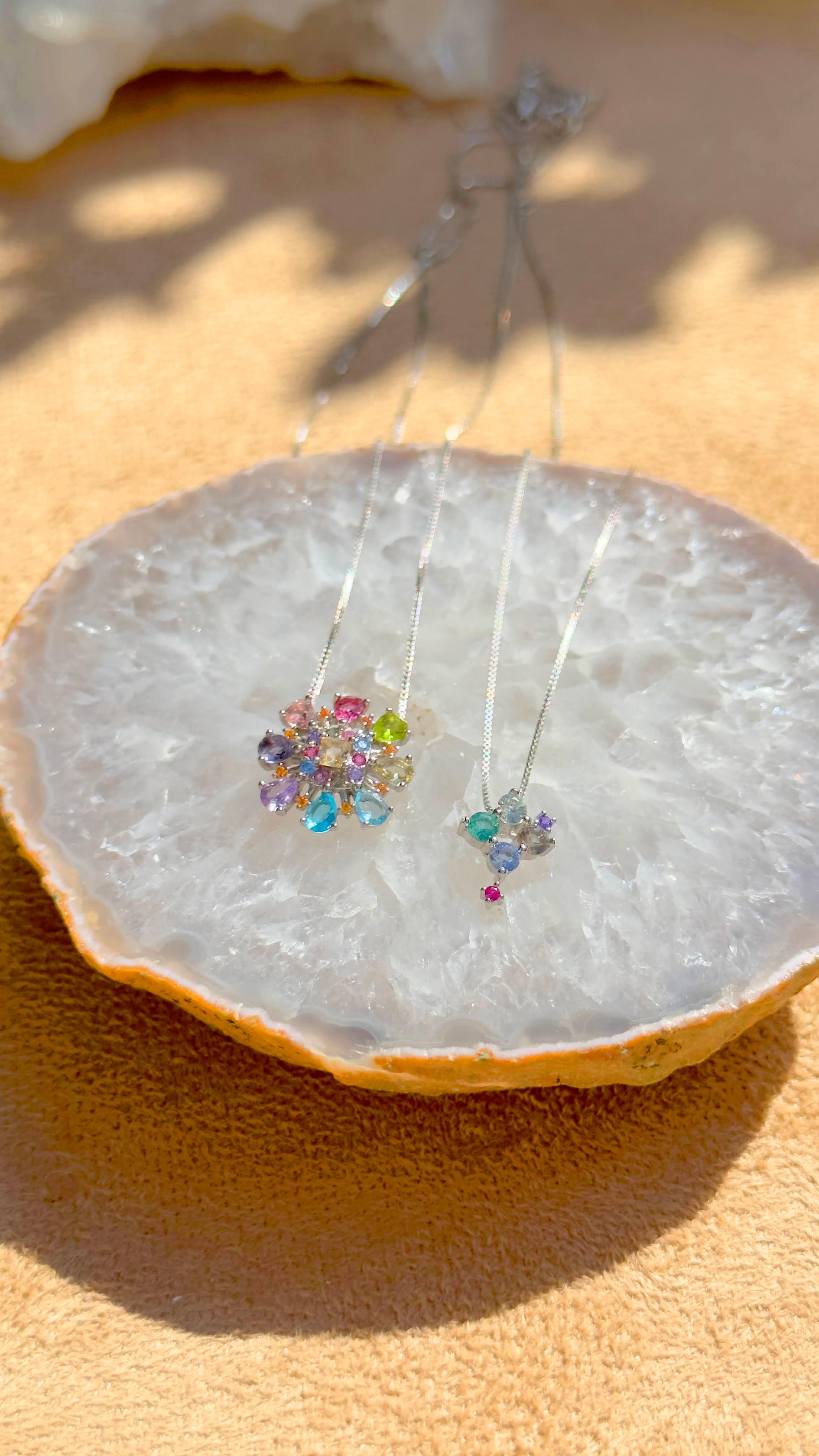 BLUE TOPAZ AND AMETHYST MILA NECKLACE | SILVER | 925 QUEEN | BRAINSTORM JEWELRY - Brainstorm Jewelry