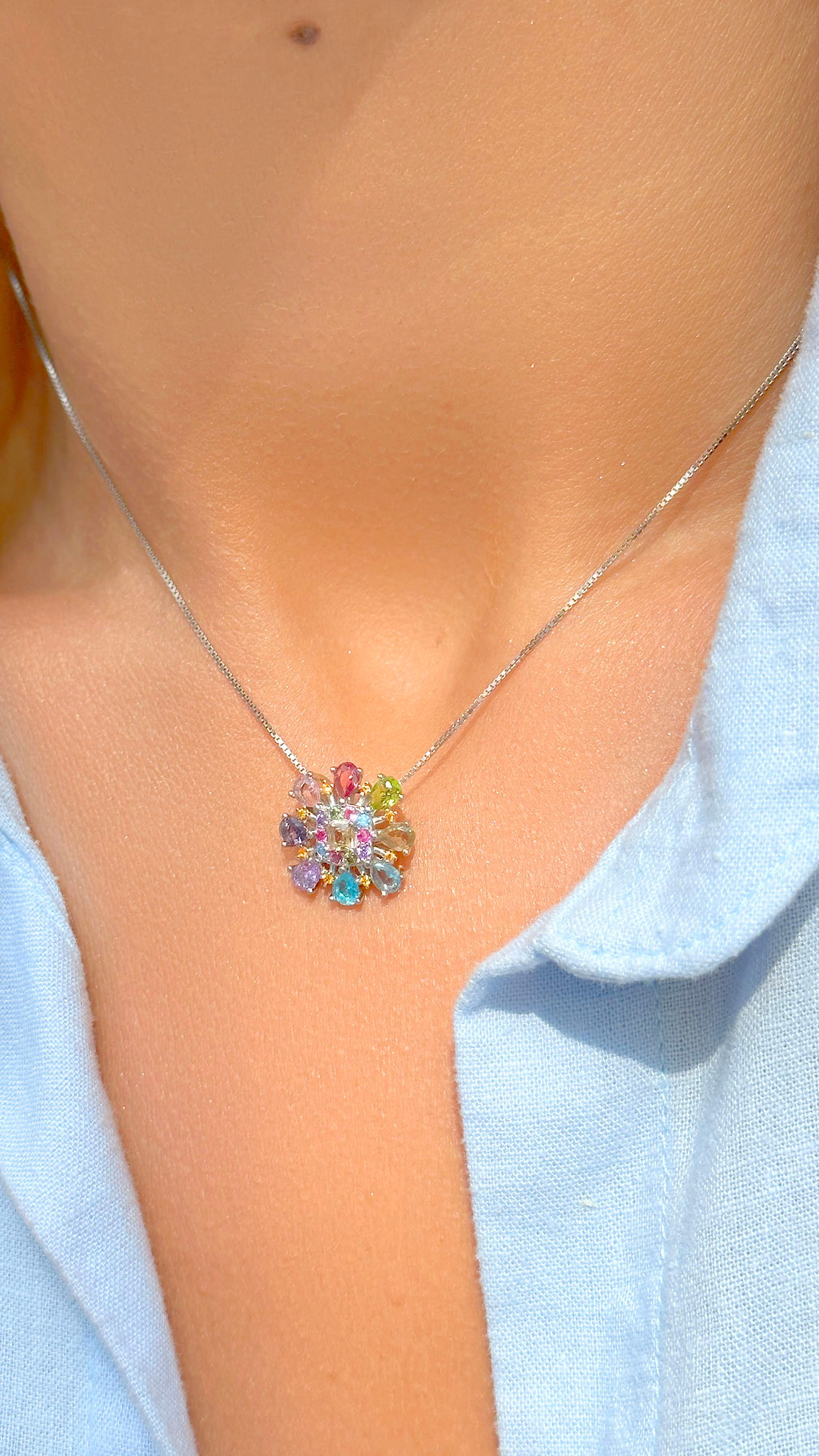 BLUE TOPAZ AND AMETHYST MILA NECKLACE | SILVER | 925 QUEEN | BRAINSTORM JEWELRY - Brainstorm Jewelry