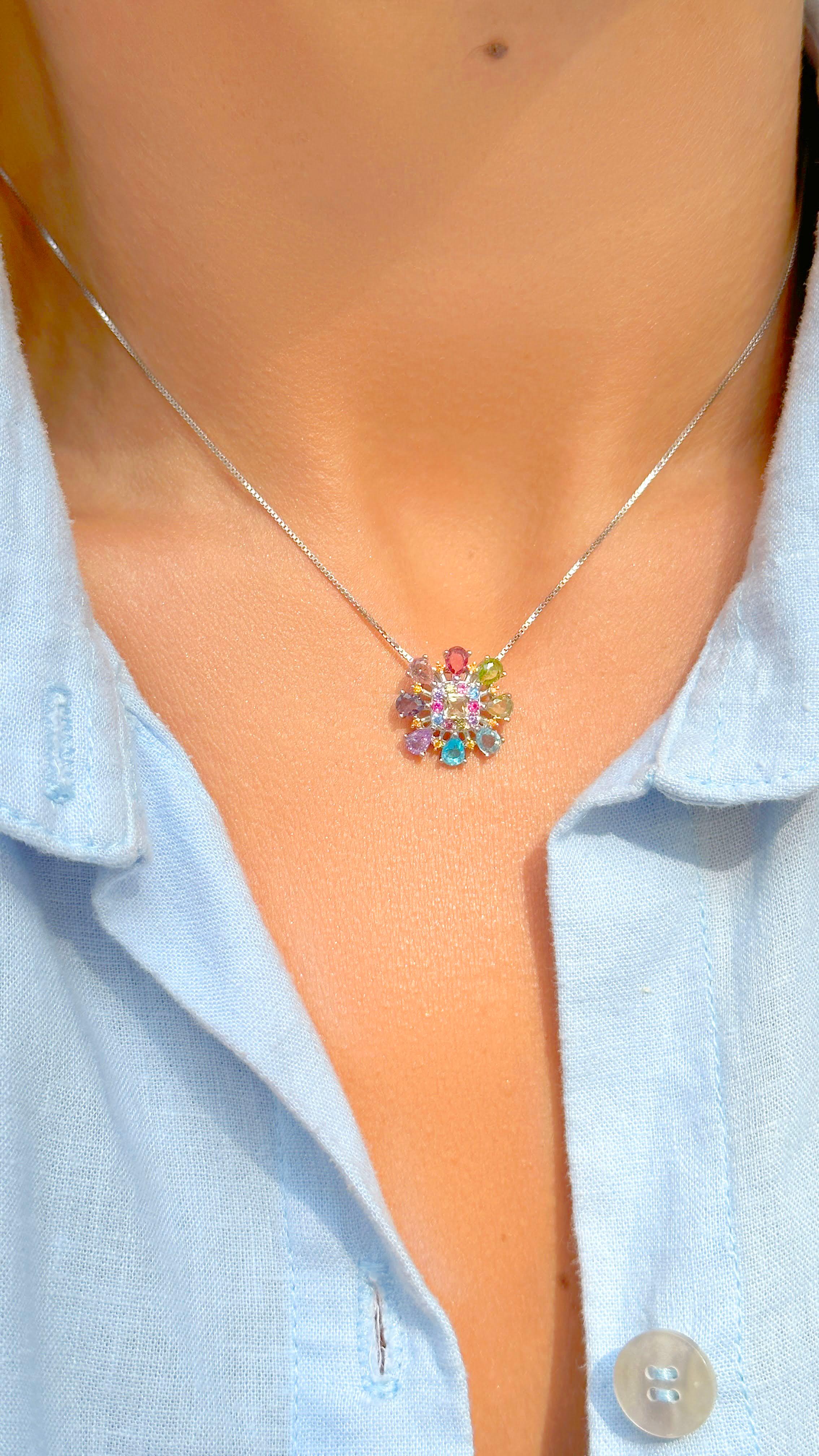 BLUE TOPAZ AND AMETHYST MILA NECKLACE | SILVER | 925 QUEEN | BRAINSTORM JEWELRY - Brainstorm Jewelry