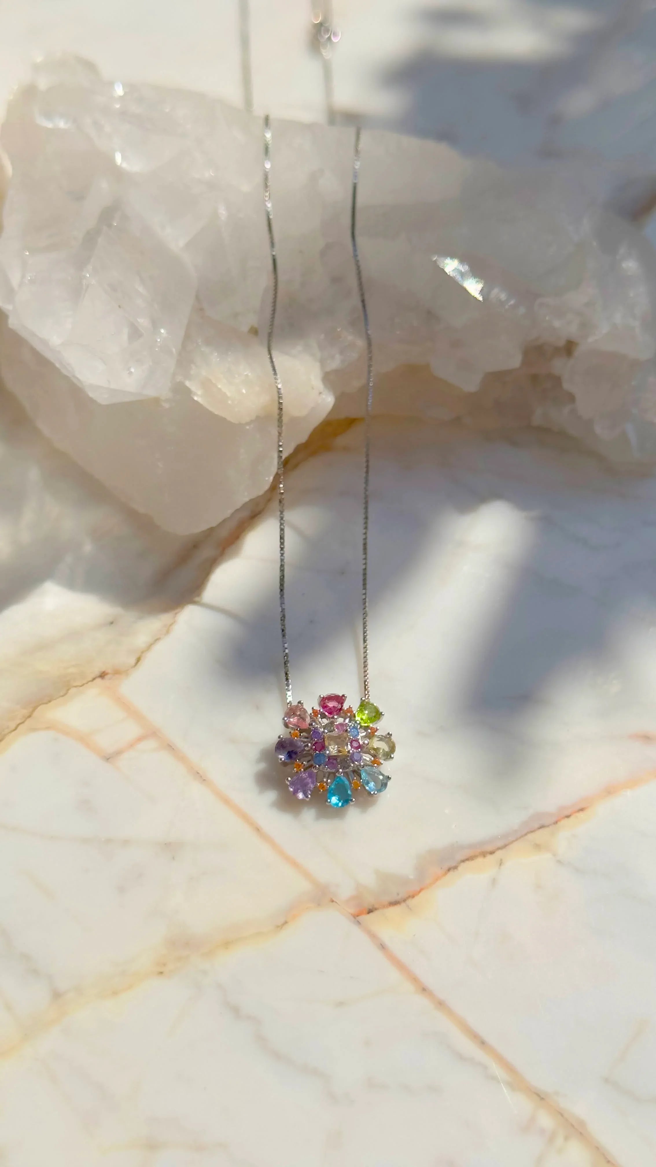 BLUE TOPAZ AND AMETHYST MILA NECKLACE | SILVER | 925 QUEEN | BRAINSTORM JEWELRY - Brainstorm Jewelry