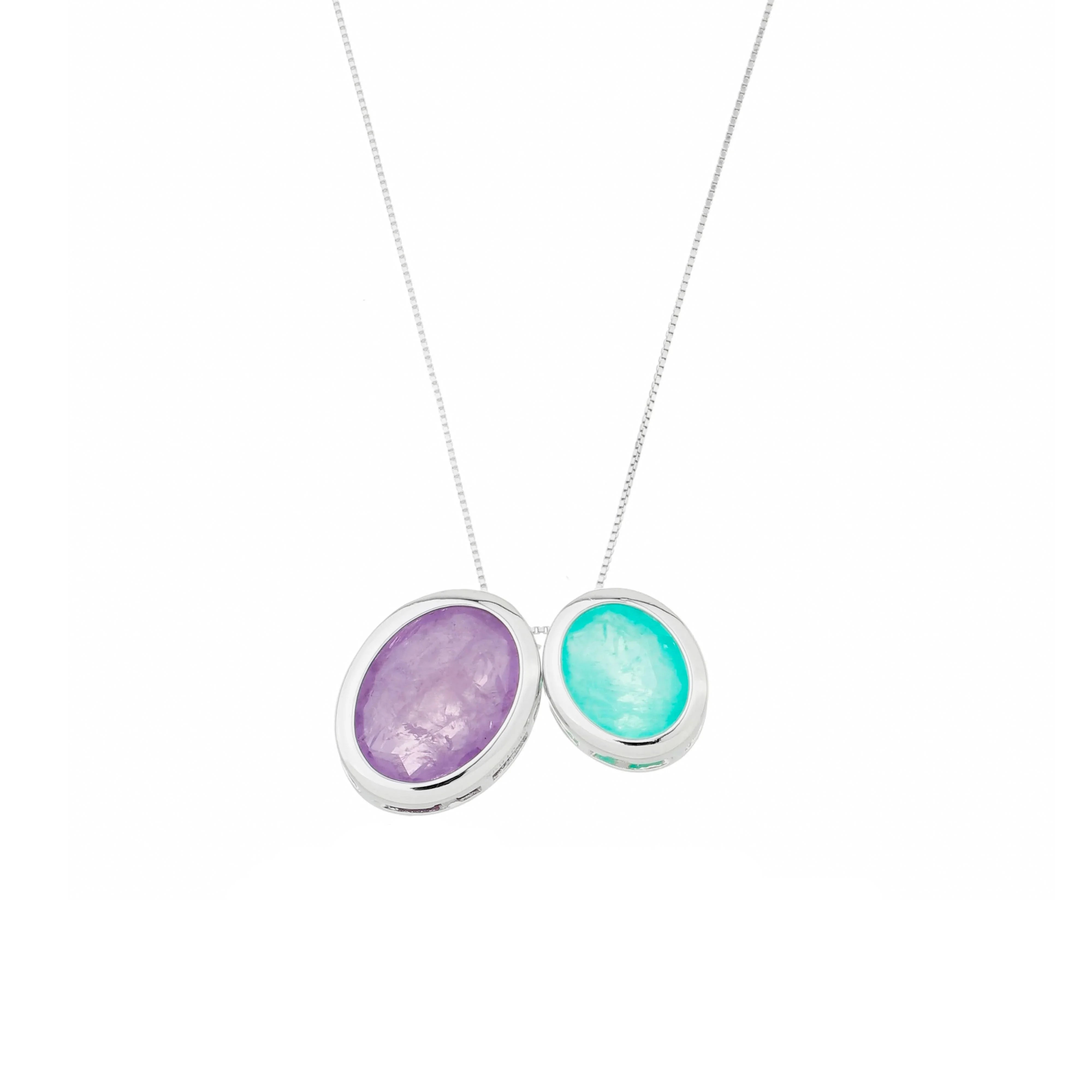 AMETHYST AND TOURMALINE SCARLETT NECKLACE | SILVER | 925 QUEEN | BRAINSTORM JEWELRY - Brainstorm Jewelry