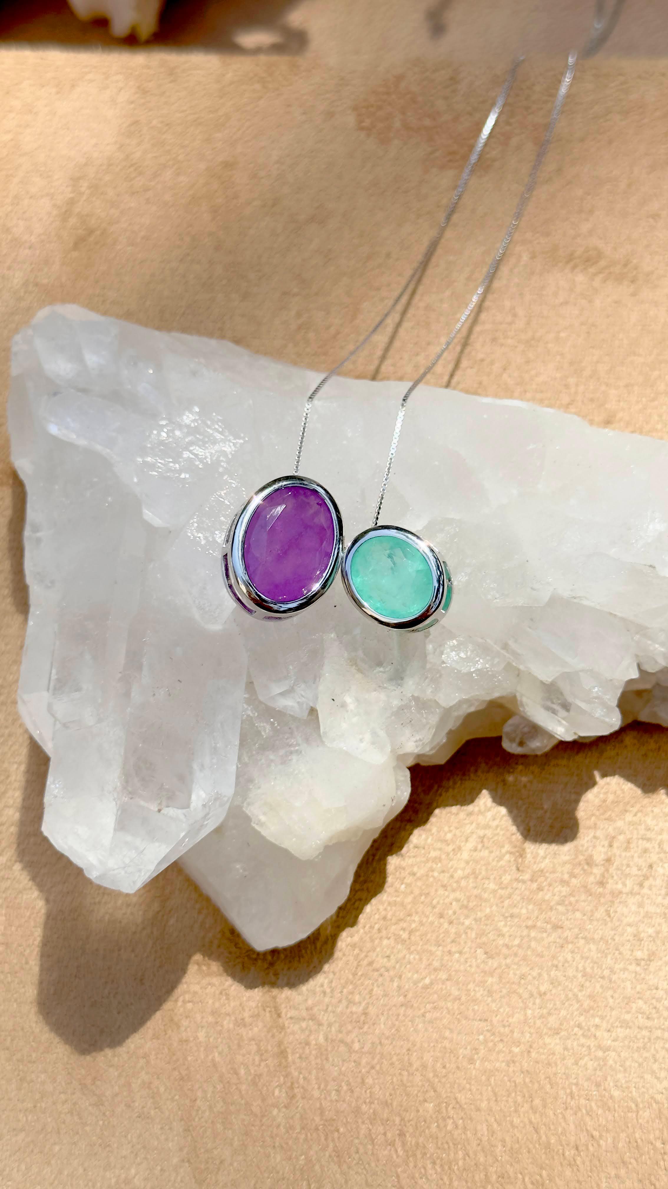 AMETHYST AND TOURMALINE SCARLETT NECKLACE | SILVER | 925 QUEEN | BRAINSTORM JEWELRY - Brainstorm Jewelry