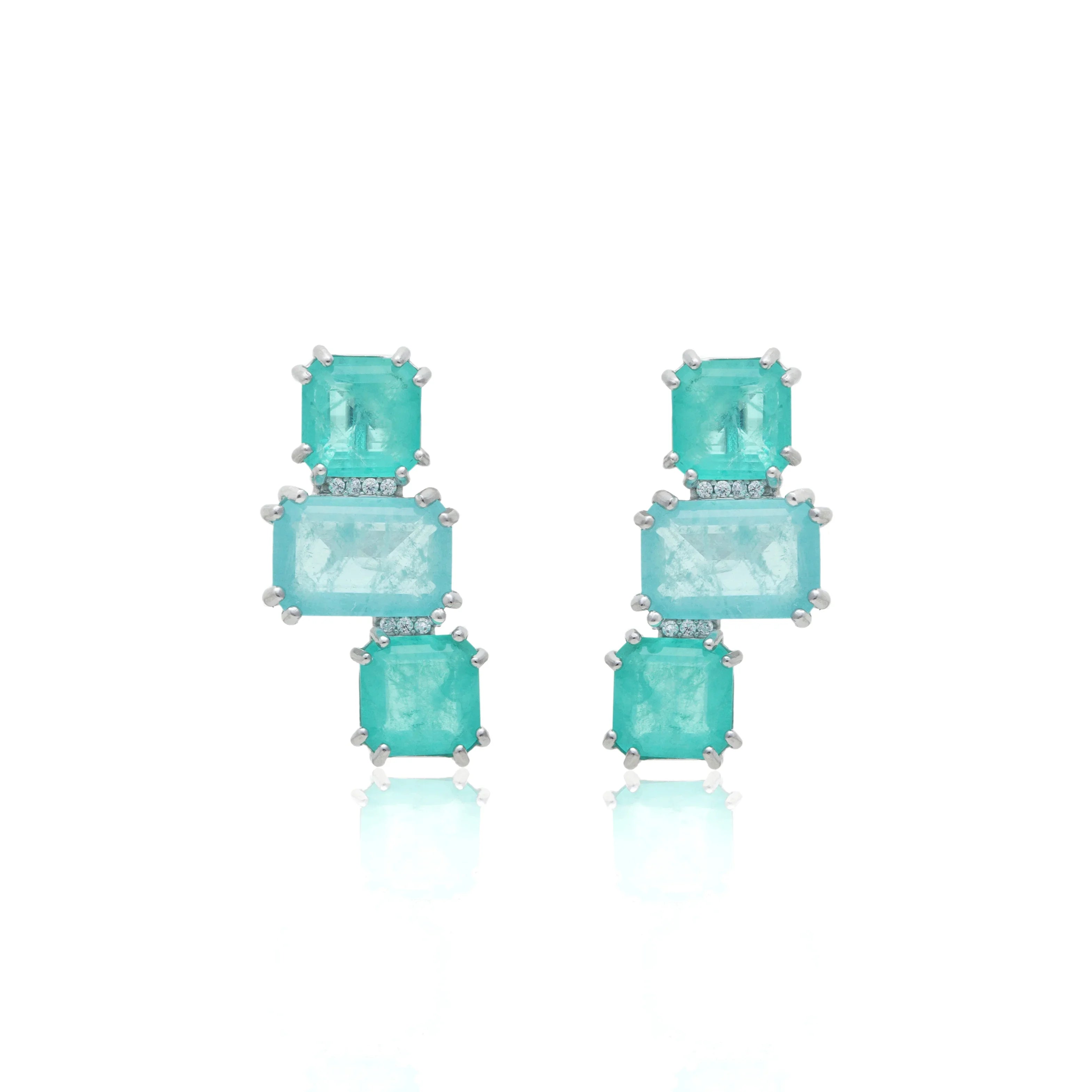 FUSION TOURMALINE THREE LEVELS STELLA EARRING | SILVER | 925 QUEEN | BRAINSTORM JEWELRY - Brainstorm Jewelry
