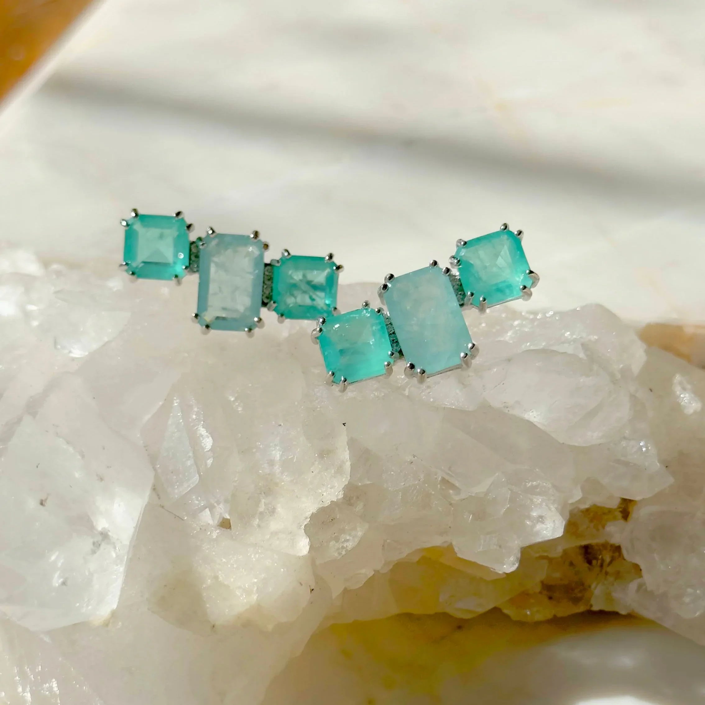 FUSION TOURMALINE THREE LEVELS STELLA EARRING | SILVER | 925 QUEEN | BRAINSTORM JEWELRY - Brainstorm Jewelry