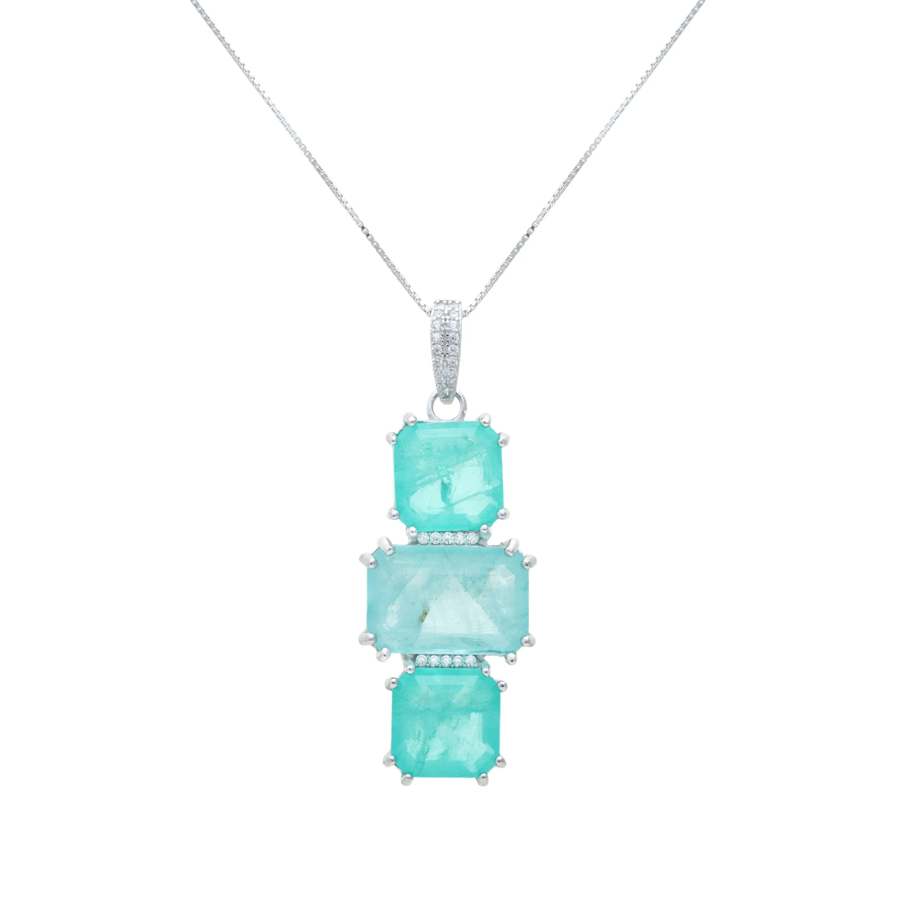 TOURMALINE THREE LEVELS STELLA NECKLACE | SILVER | 925 QUEEN | BRAINSTORM JEWELRY - Brainstorm Jewelry