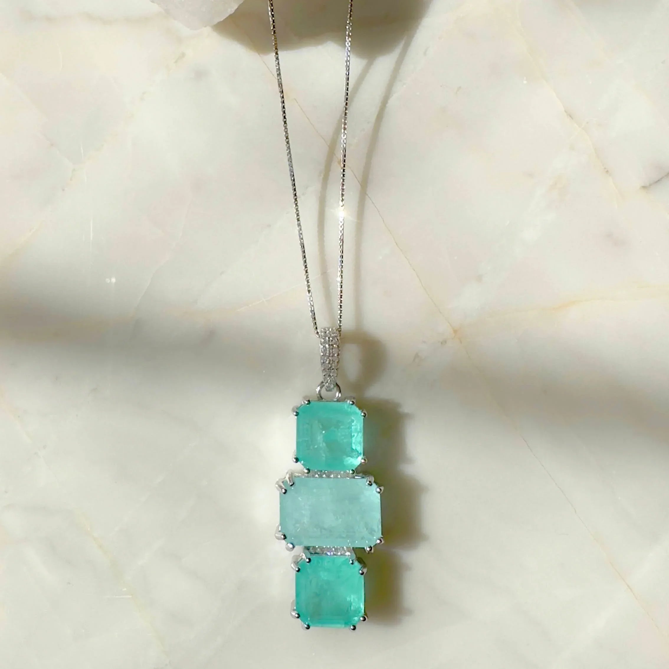 TOURMALINE THREE LEVELS STELLA NECKLACE | SILVER | 925 QUEEN | BRAINSTORM JEWELRY - Brainstorm Jewelry