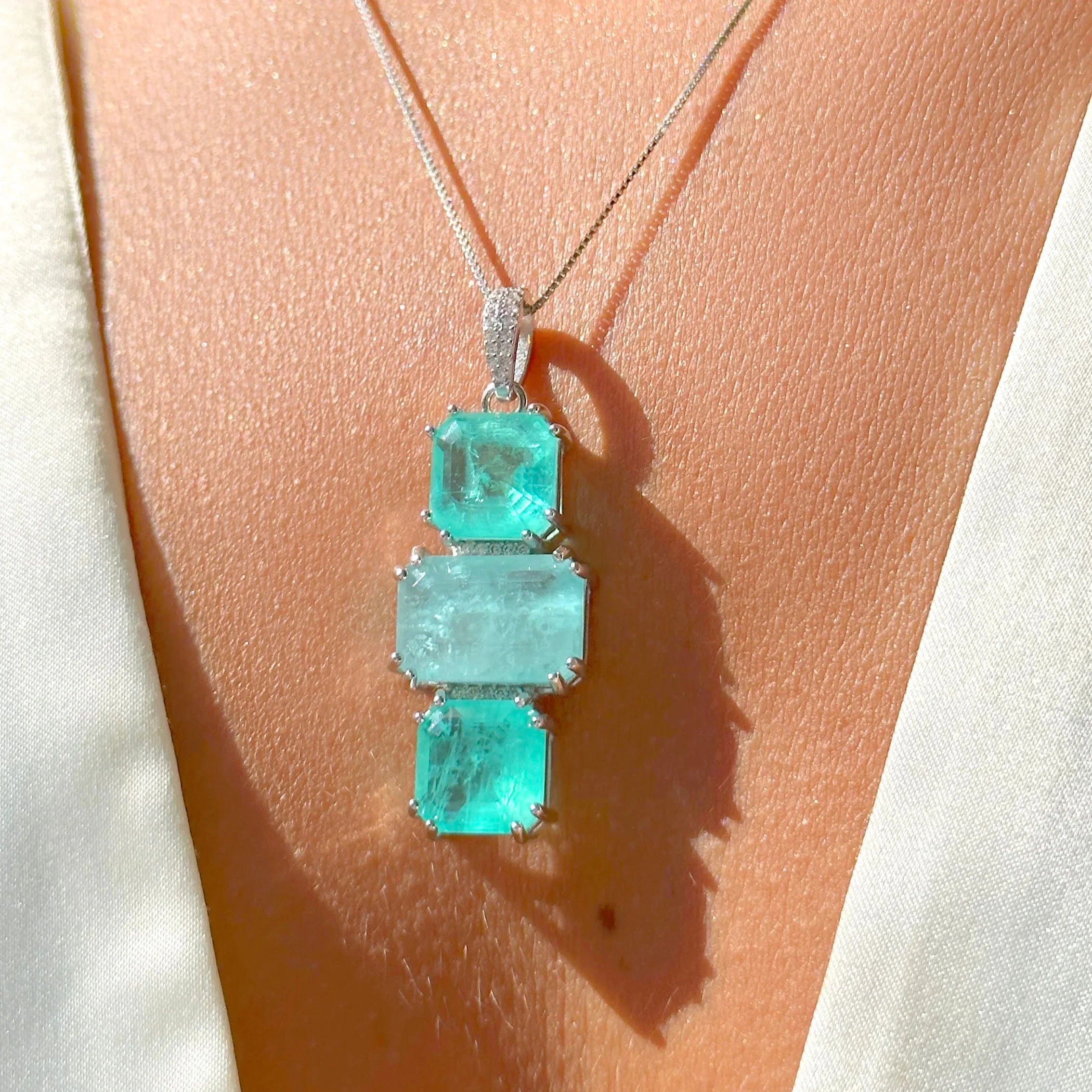 TOURMALINE THREE LEVELS STELLA NECKLACE | SILVER | 925 QUEEN | BRAINSTORM JEWELRY - Brainstorm Jewelry