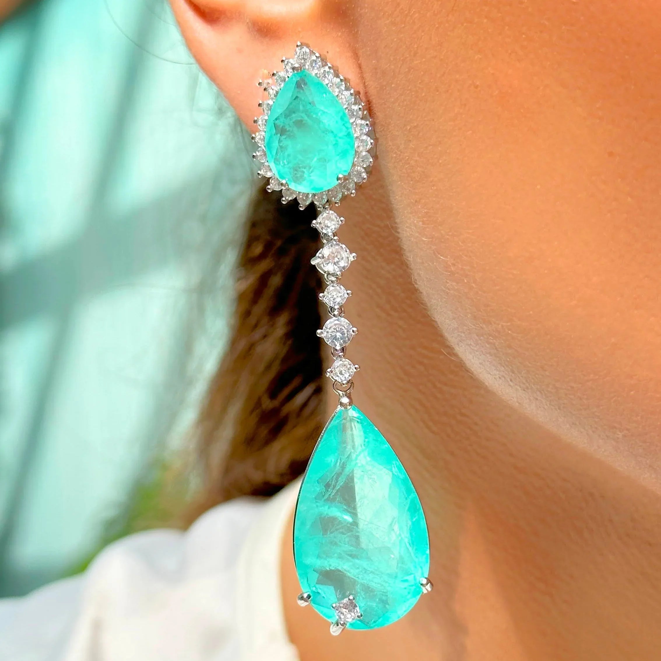 TOURMALINE DROP GABRIELA EARRING| SILVER | 925 QUEEN | BRAINSTORM JEWELRY - Brainstorm Jewelry