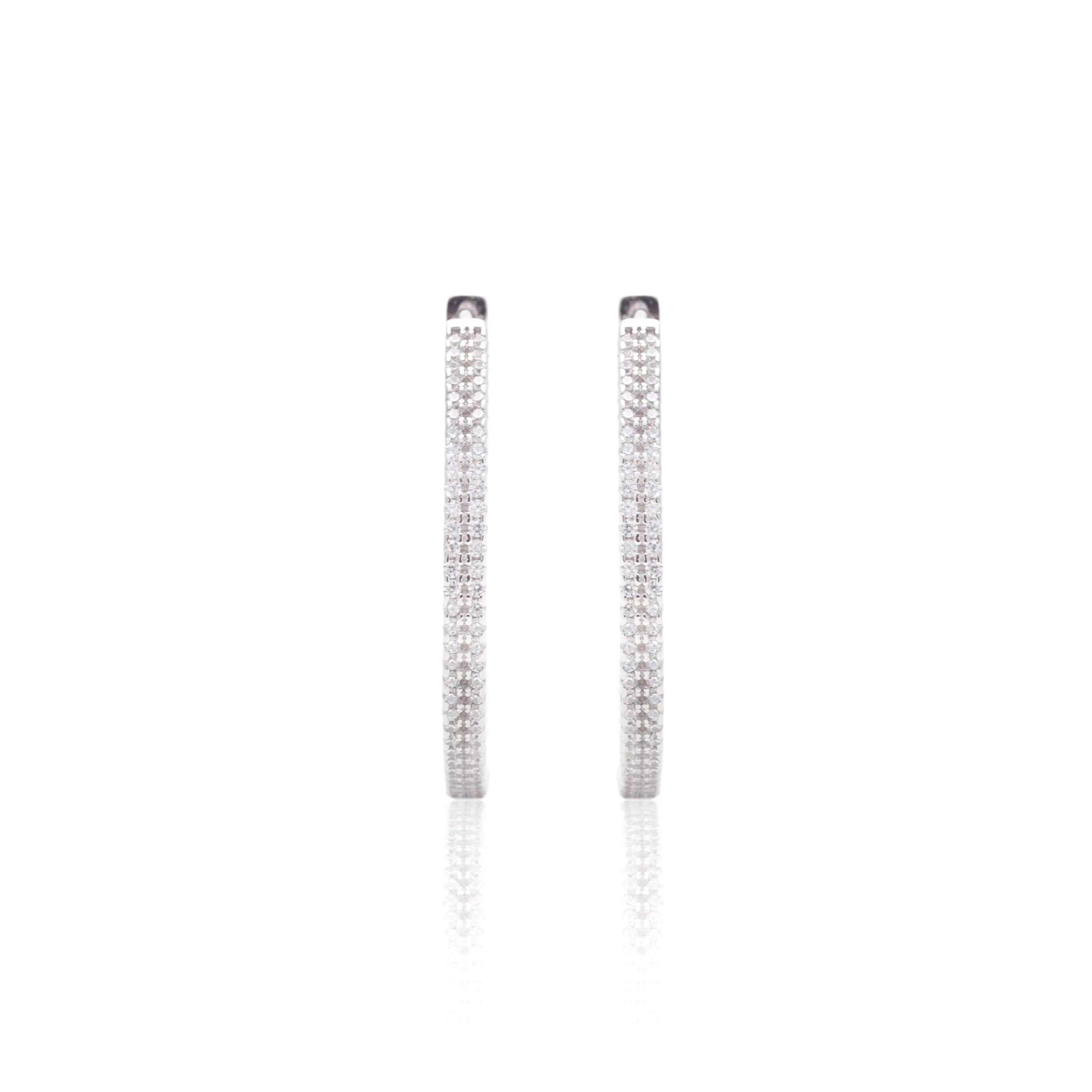 ANA DOUBLE ZIRCONIA HOOP | GOLD PLATED | BRAINSTORM JEWELRY - Brainstorm Jewelry