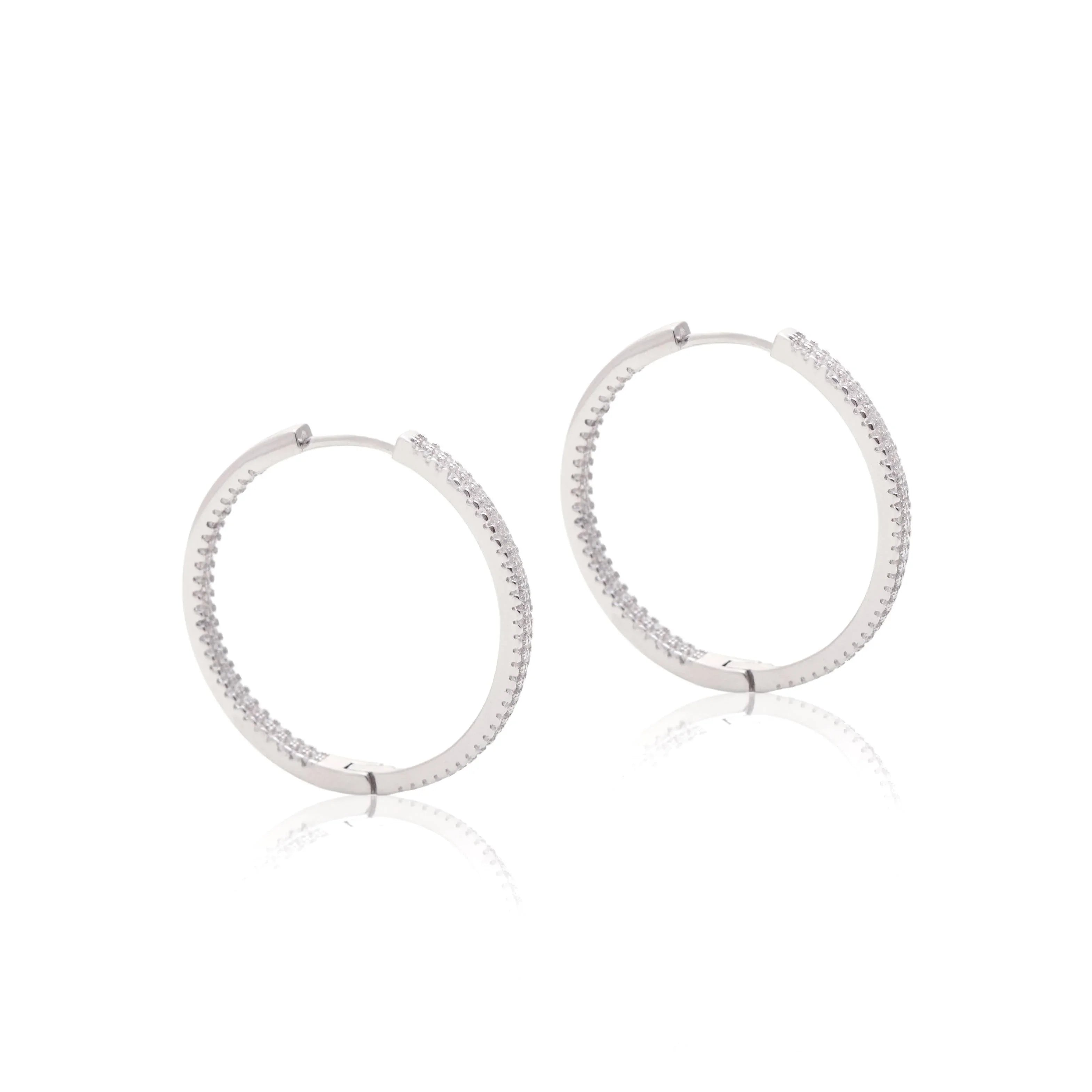 ANA DOUBLE ZIRCONIA HOOP | GOLD PLATED | BRAINSTORM JEWELRY - Brainstorm Jewelry
