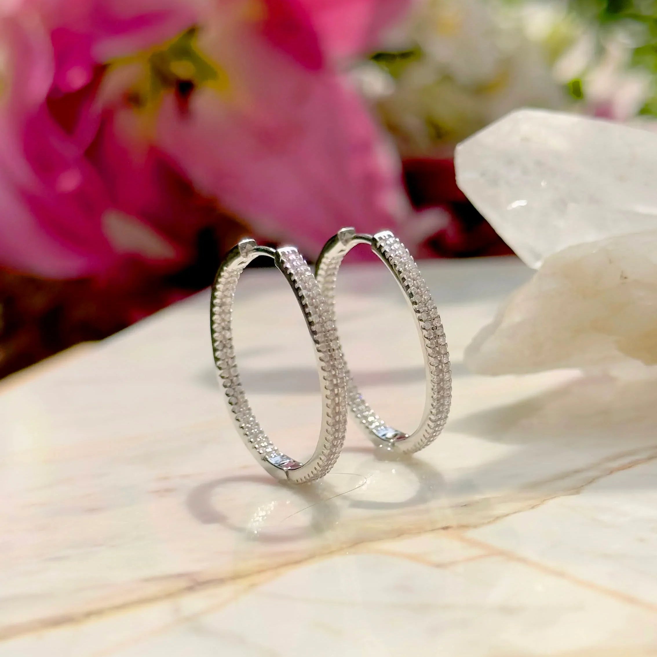 ANA DOUBLE ZIRCONIA HOOP | GOLD PLATED | BRAINSTORM JEWELRY - Brainstorm Jewelry