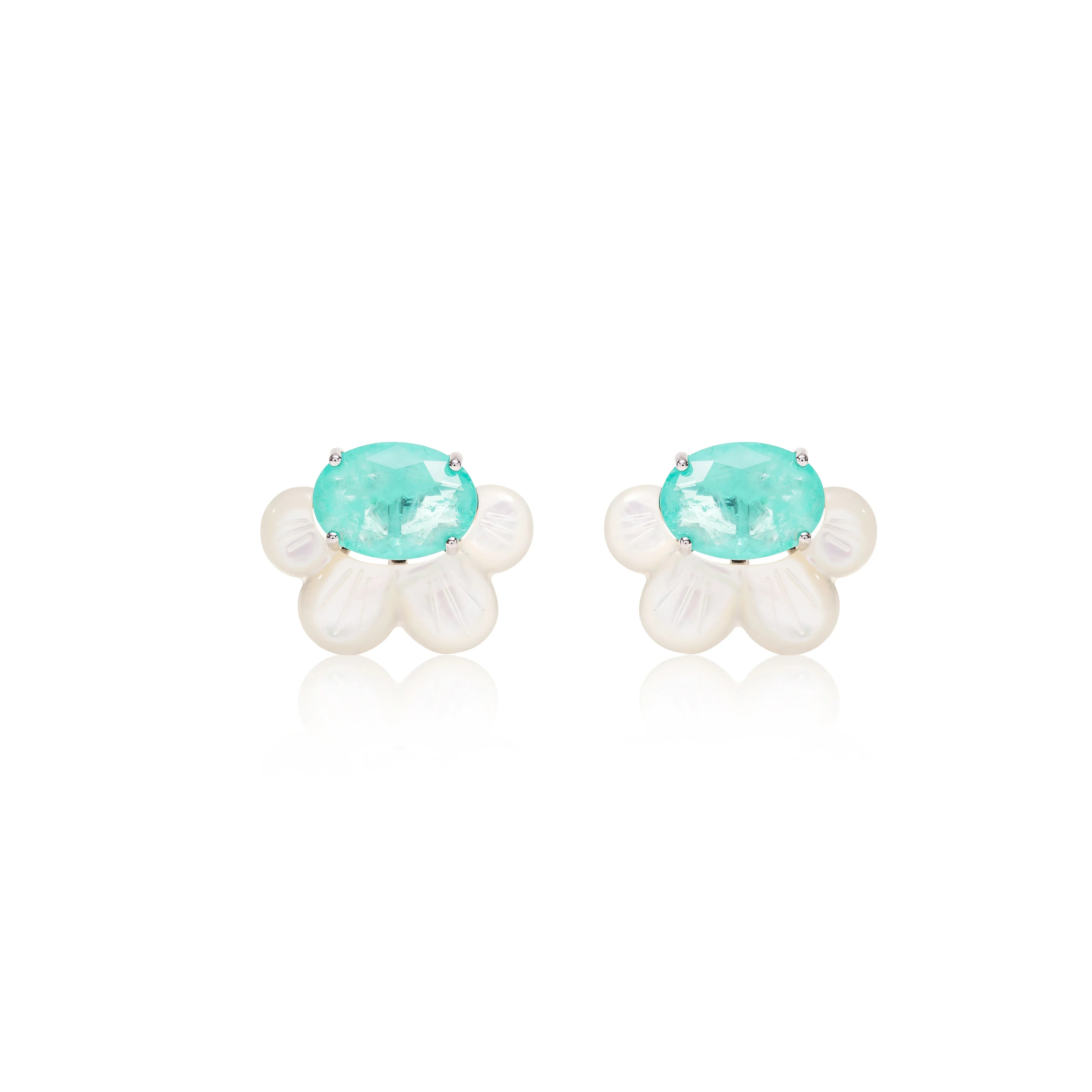 TOURMALINE AND MOTHER OF PEARL ALICE EARRING | SILVER | 925 QUEEN | BRAINSTORM JEWELRY - Brainstorm Jewelry