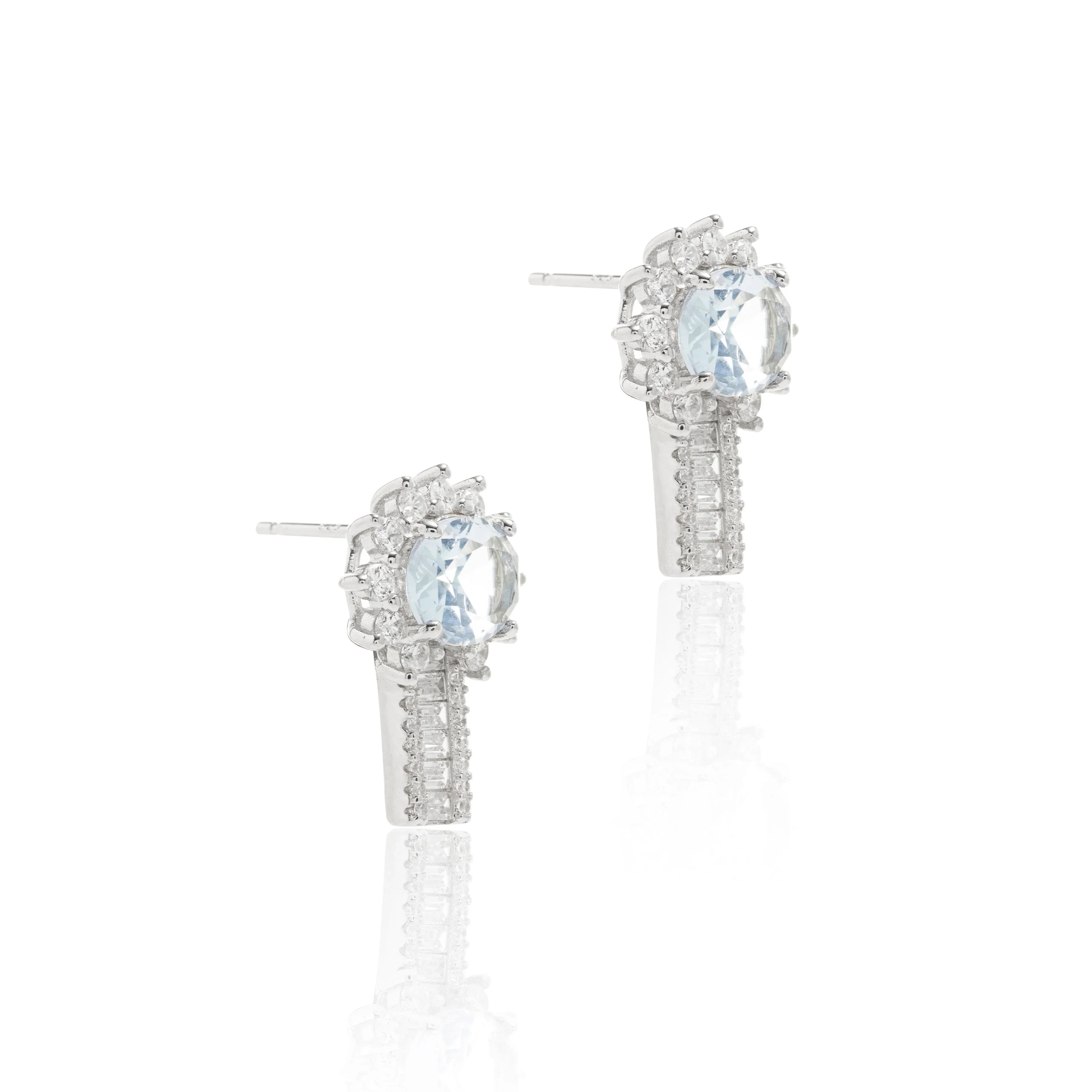 BLUE CRYSTAL STONE VIRGINIA EARRING | SILVER | 925 QUEEN | BRAINSTORM JEWELRY - Brainstorm Jewelry