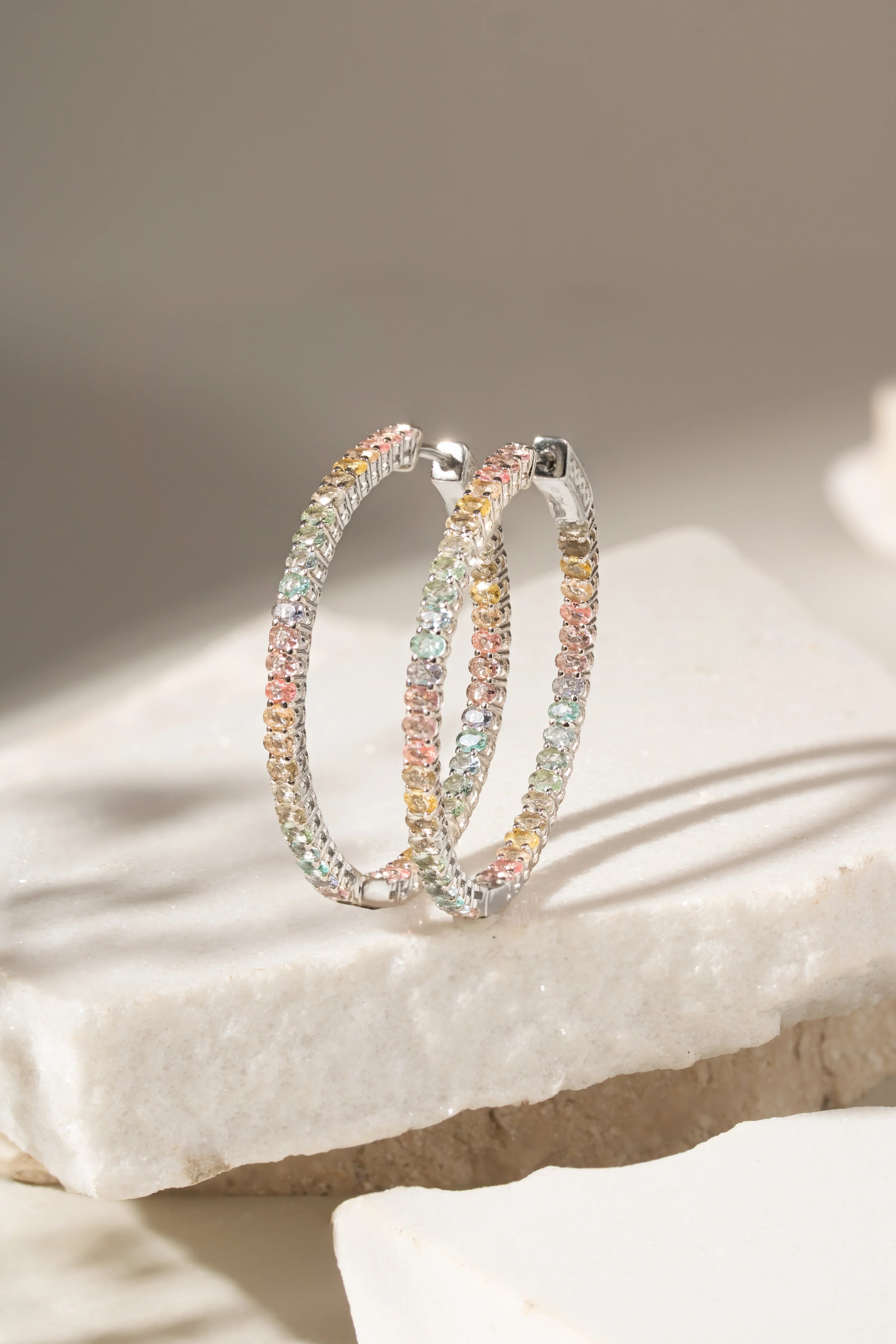 ZIRCONIA LIZ COLORFUL HOOP | SILVER | 925 QUEEN | BRAINSTORM JEWELRY - Brainstorm Jewelry