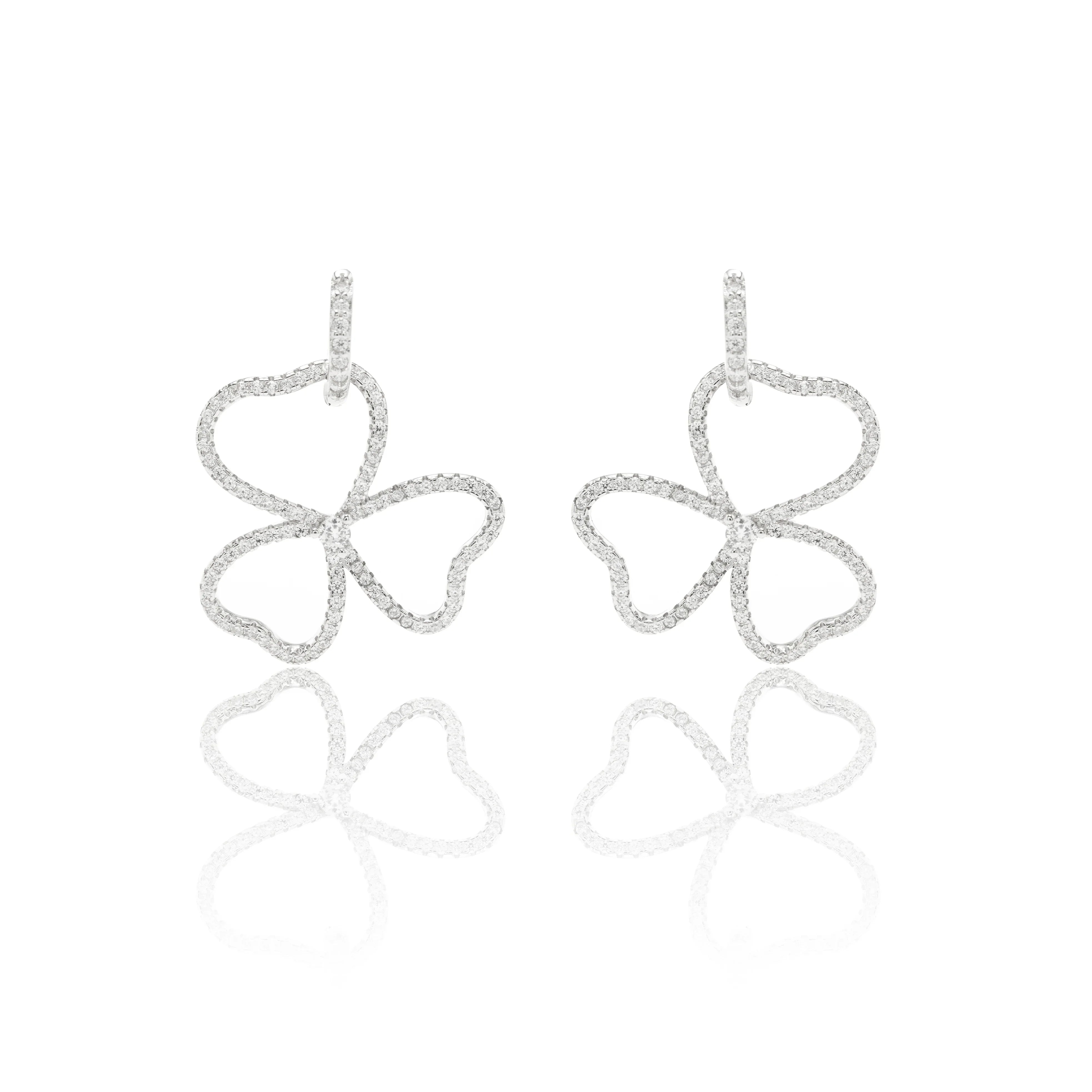 WHITE ZARCONIA OLIVIA CLOVER EARRING | SILVER | 925 QUEEN | BRAINSTORM JEWELRY - Brainstorm Jewelry