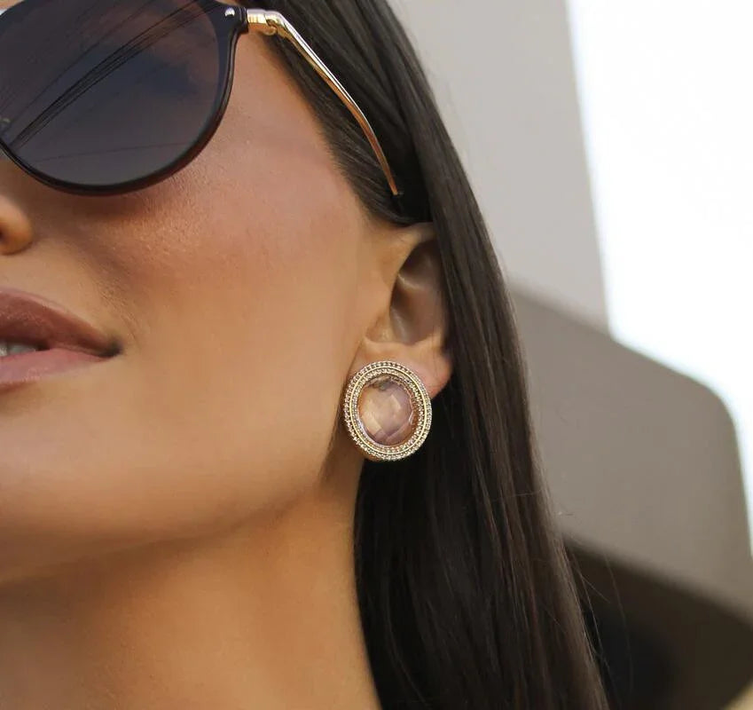 ROCKY CRYSTAL GREENWICH EARRING - GOLD PLATED | NYFW | BRAINSTORM JEWELRY - Brainstorm Jewelry