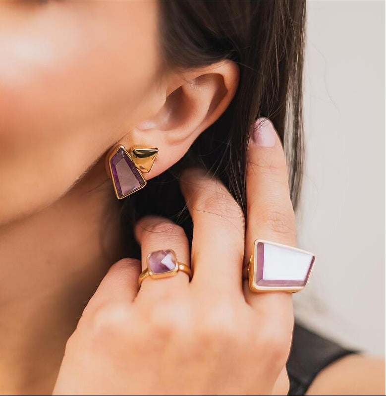 AMETHYST LAVENDER RING | GOLD PLATED | OPULENCE | BRAINSTORM JEWELRY