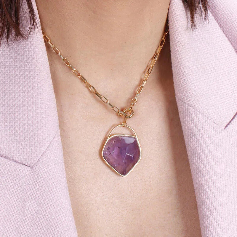 AMETHYST ZENITH NECKLACE | GOLD PLATED | OPULENCE | BRAINSTORM JEWELRY - Brainstorm Jewelry
