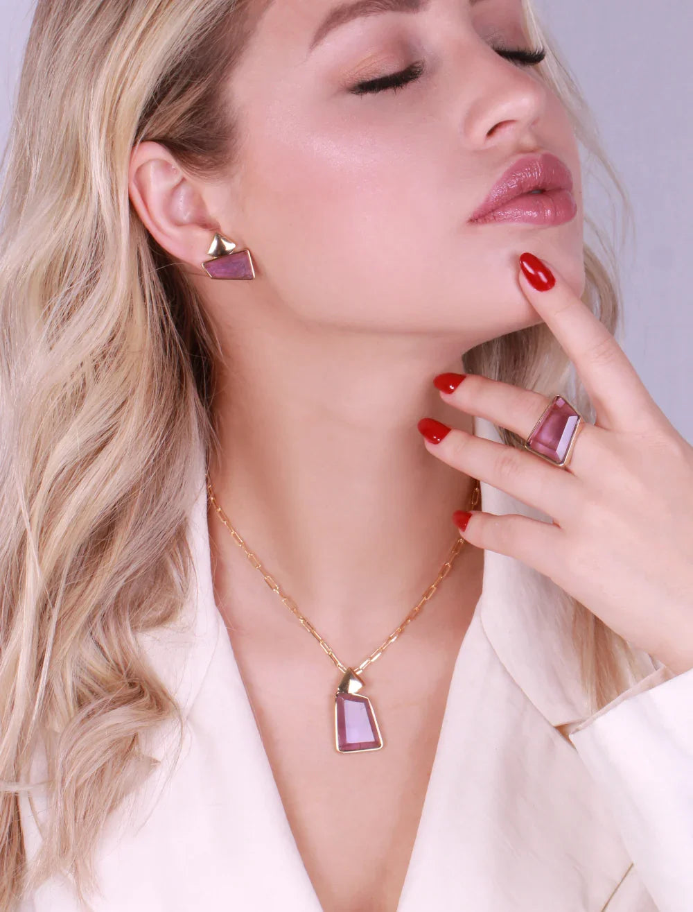 AMETHYST LAVENDER NECKLACE | GOLD PLATED | OPULENCE | BRAINSTORM JEWELRY - Brainstorm Jewelry