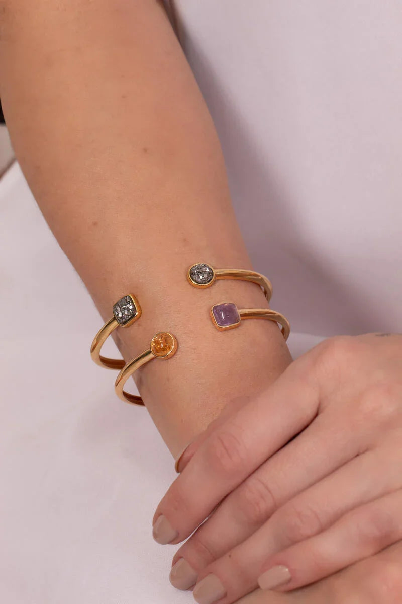 ELEGANT DRUSE STONE GOLD PLATED BRACELET | BRAINSTORM JEWELRY - Brainstorm Jewelry