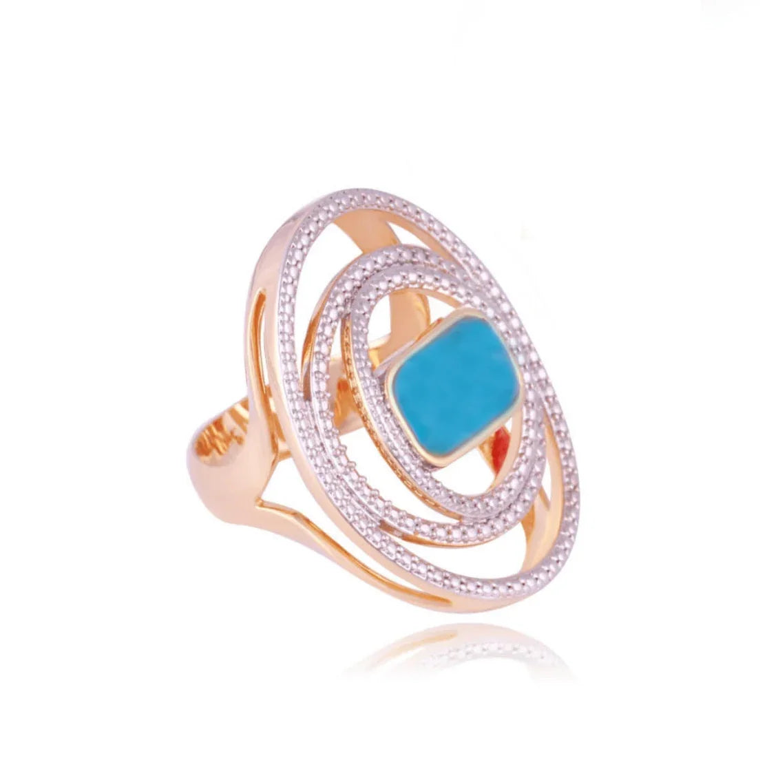 TURQUOISE BLUE QUARTZ HUDSON WHISPER RING | GOLD PLATED | NYFW | BRAINSTORM JEWELRY - Brainstorm Jewelry