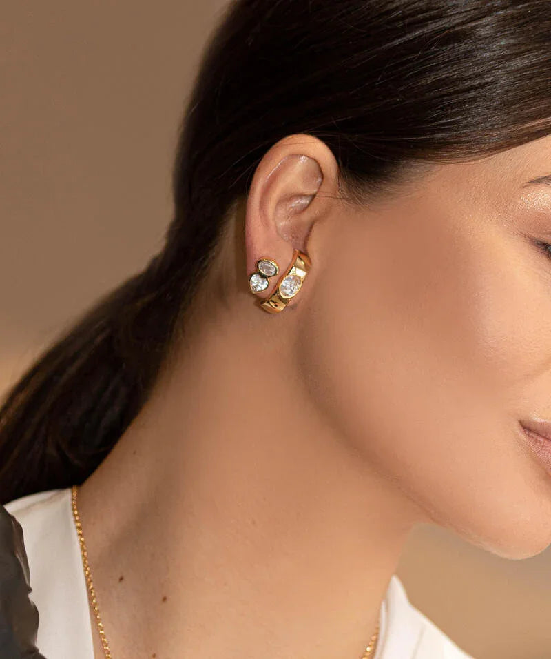 TWO-WAY ZIRCONIA EARRING – ELEGANCE & VERSATILITY | BRAINSTORM JEWELRY - Brainstorm Jewelry