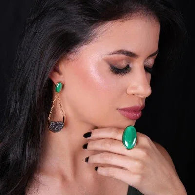 GREEN QUARTZ LUNA RING | GOLD PLATED | OPULENCE | BRAINSTORM JEWELRY - Brainstorm Jewelry