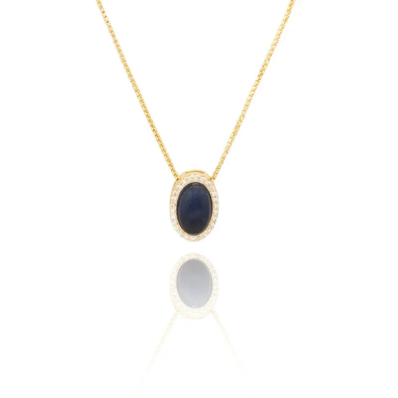 BLUE QUARTZ SOHO NECKLACE | GOLD PLATED | NYFW | BRAINSTORM JEWELRY - Brainstorm Jewelry