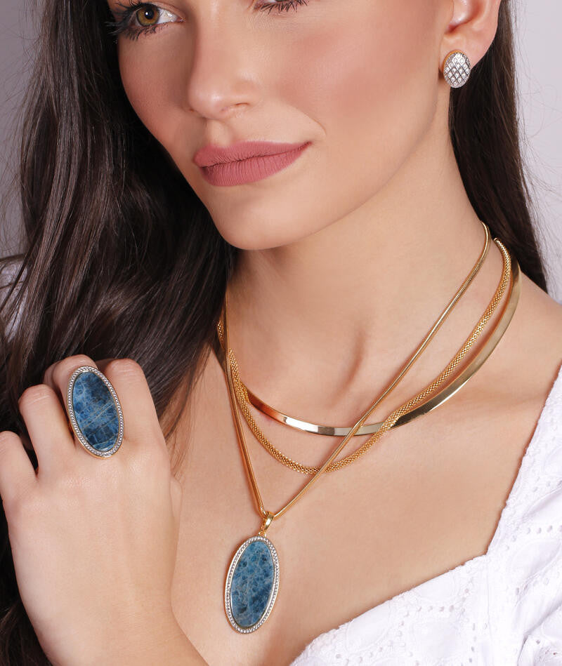 APATITE DREAMSCAPE RING | GOLD PLATED | NEW RADIANT RANGE | BRAINSTORM JEWELRY - Brainstorm Jewelry