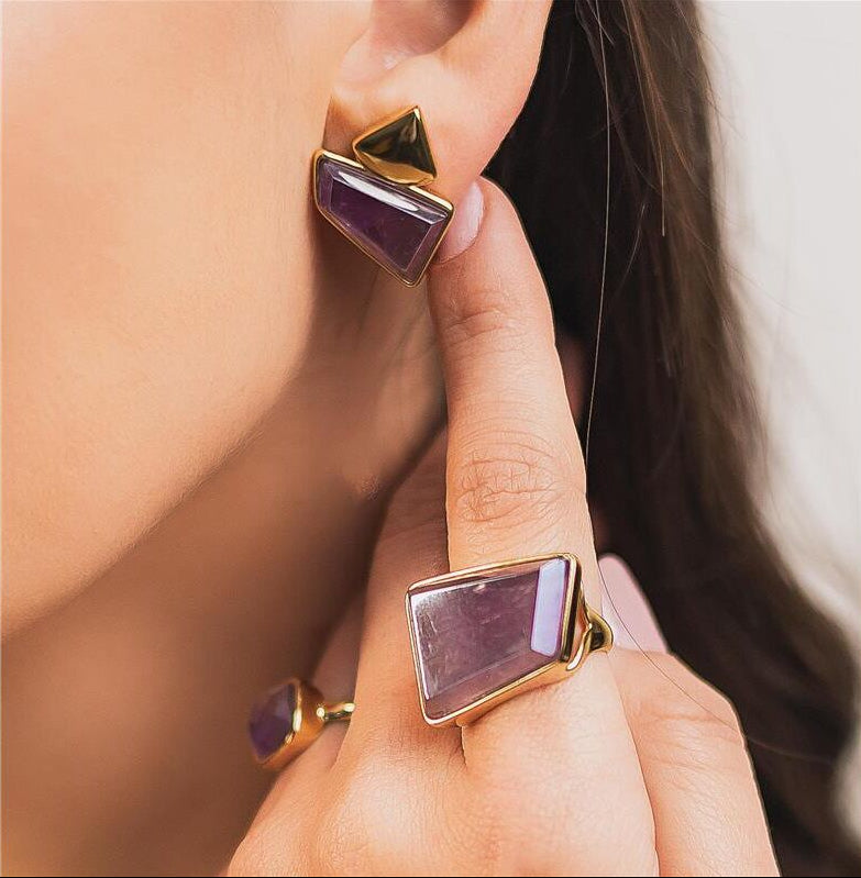 AMETHYST LAVENDER RING | GOLD PLATED | OPULENCE | BRAINSTORM JEWELRY