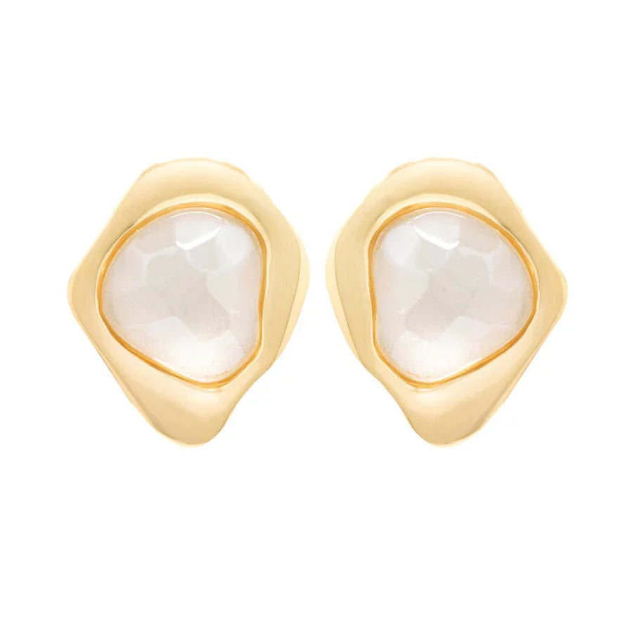 ROCKY CRYSTAL YANKEE EARRING | GOLD PLATED | NYFW | BRAINSTORM JEWELRY - Brainstorm Jewelry