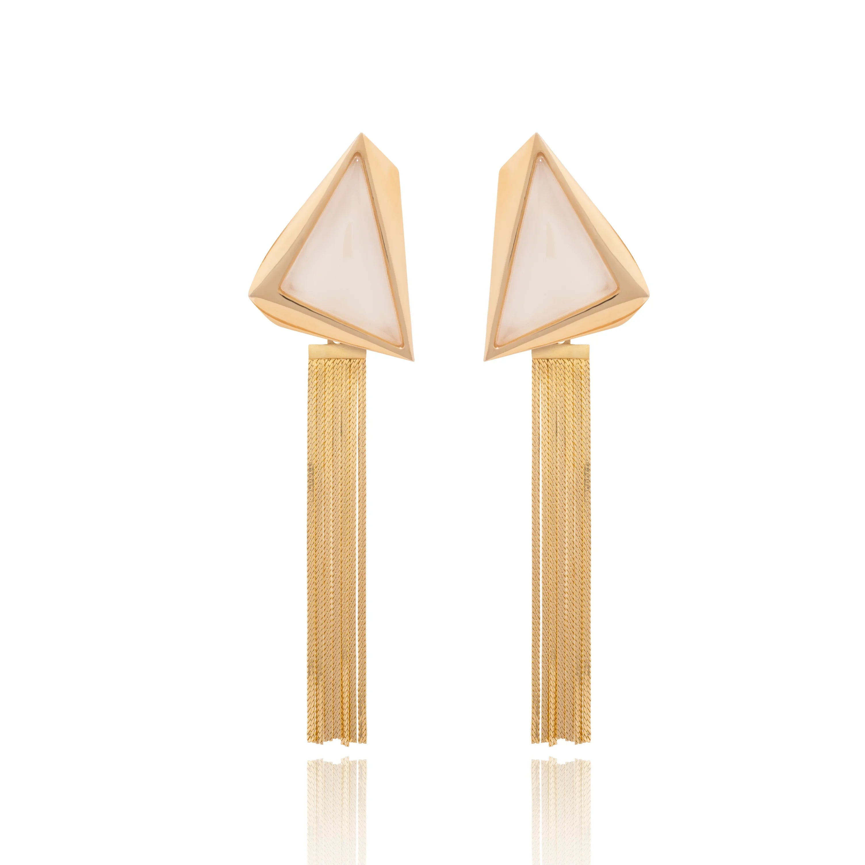 MILKY QUARTZ FIFTH AVENUE EARRING | GOLD PLATED | NYFW | BRAINSTORM JEWELRY - Brainstorm Jewelry
