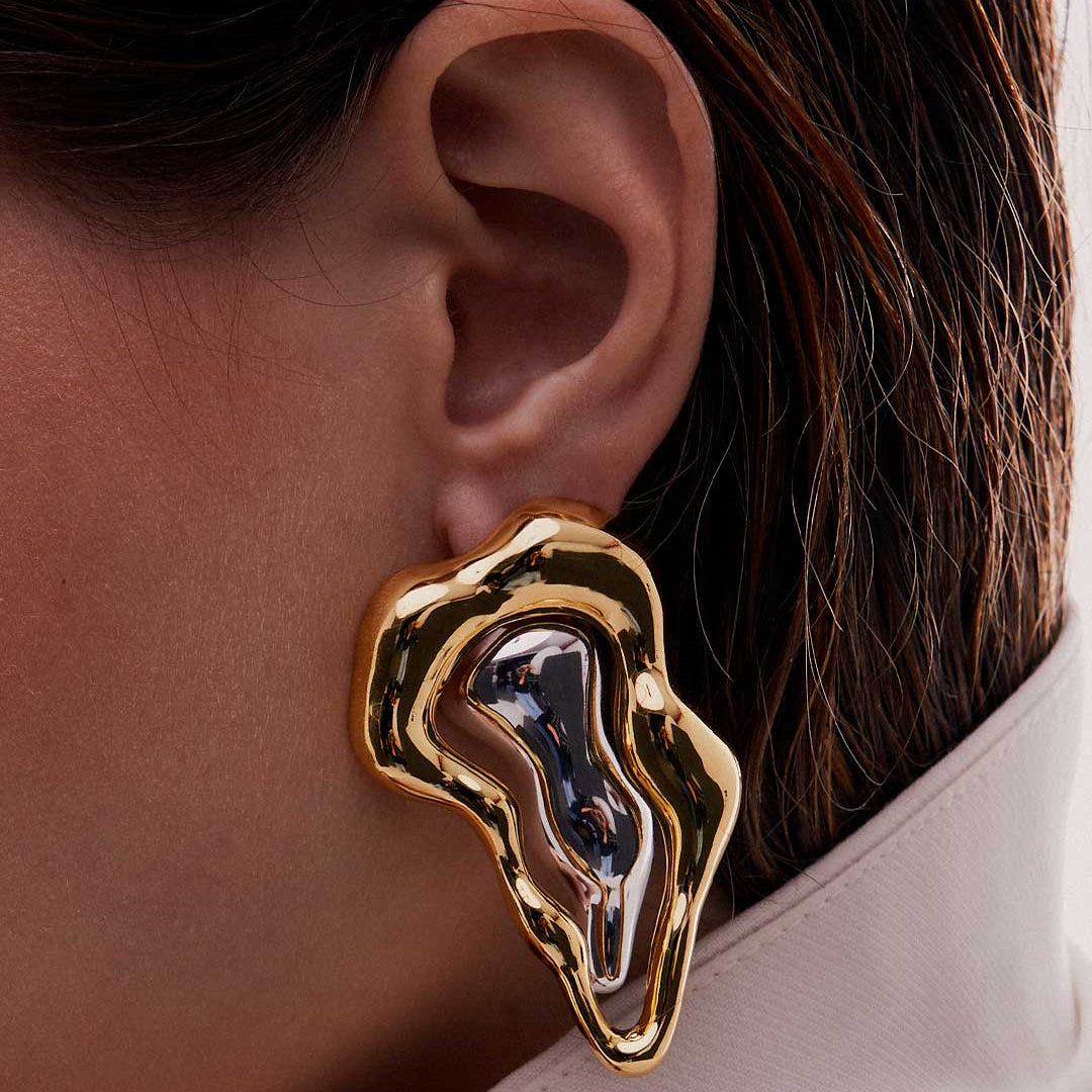 AUTHENTIC BIG EARRING| 18K GOLD PLATED | UNSTOPPABLE COLLECTION | BRAINSTORM JEWELRY