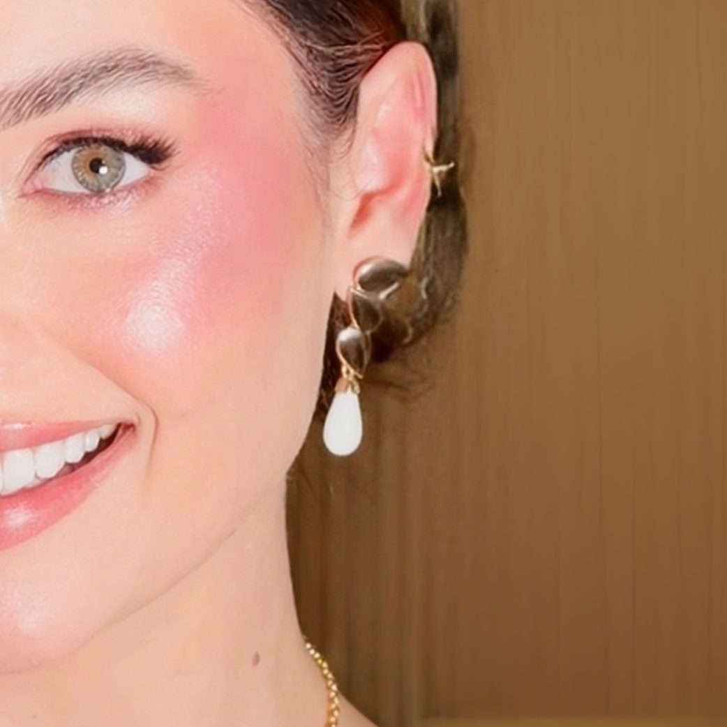 PORCELAIN IMPERIAL BRILLIANCE EARRING | GOLD PLATED | OPULENCE | BRAINSTORM JEWELRY