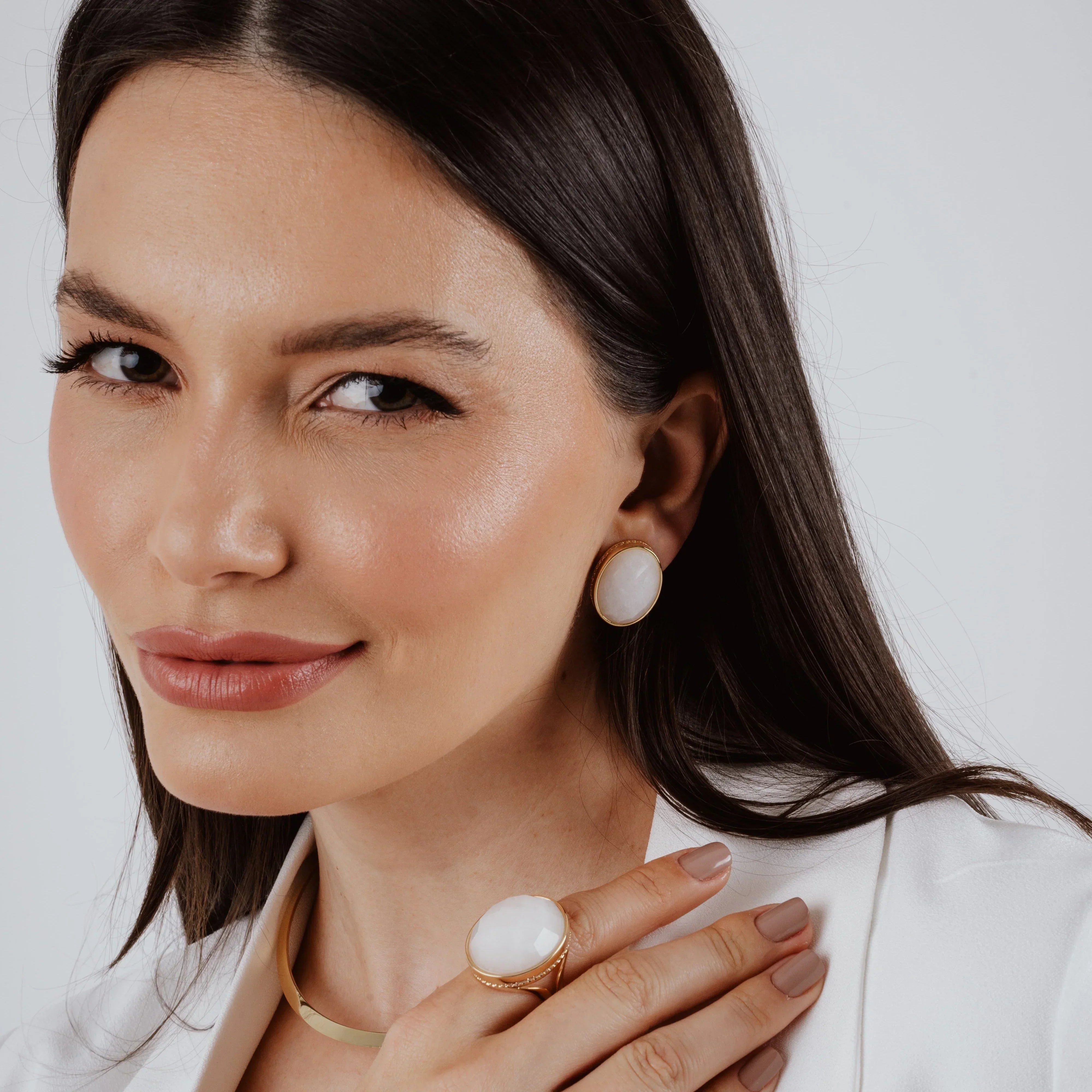 DOLOMITE HOLLY EARRING | GOLD PLATED | SHINE BRIGHT | BRAINSTORM JEWELRY - Brainstorm Jewelry