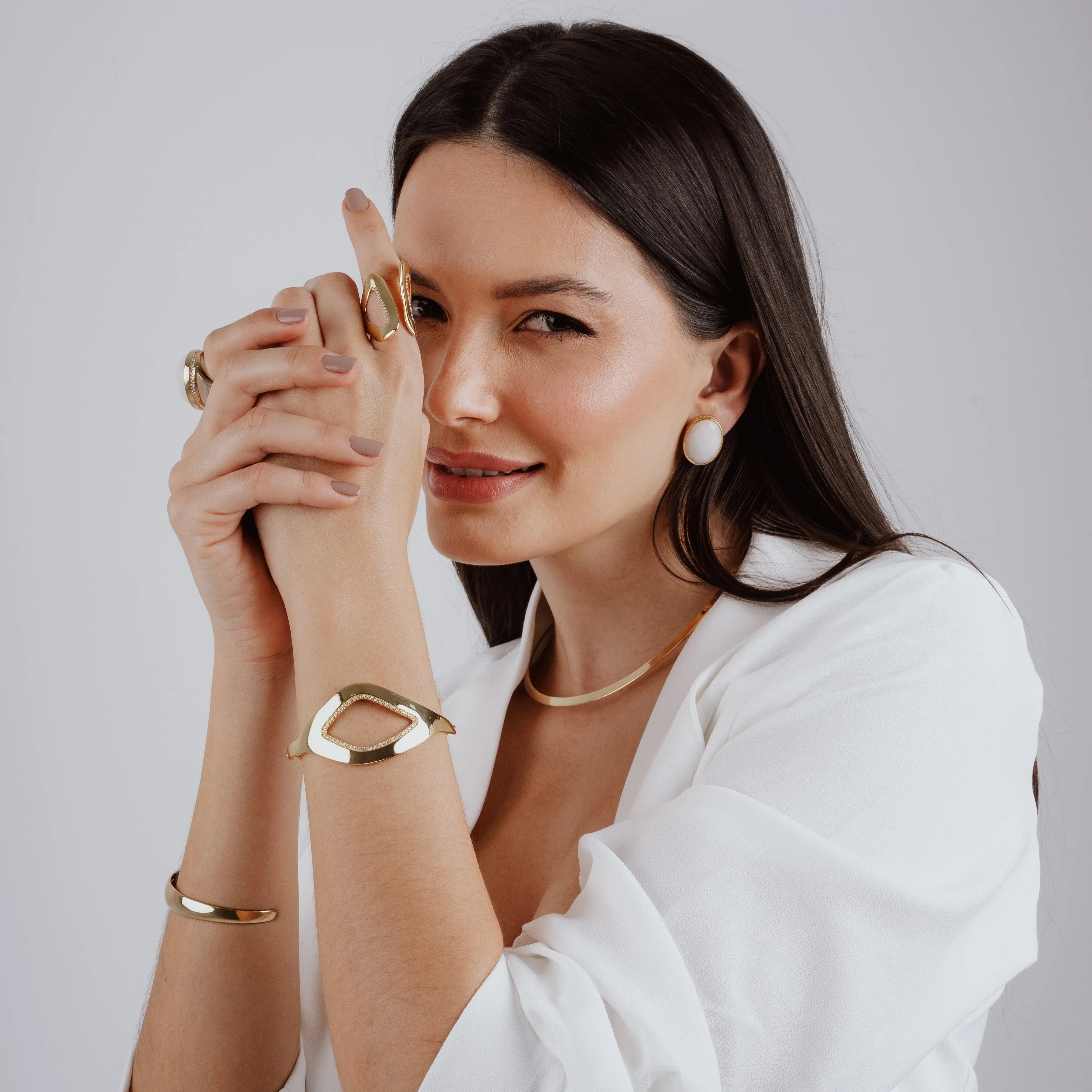 DOLOMITE HOLLY EARRING | GOLD PLATED | SHINE BRIGHT | BRAINSTORM JEWELRY - Brainstorm Jewelry