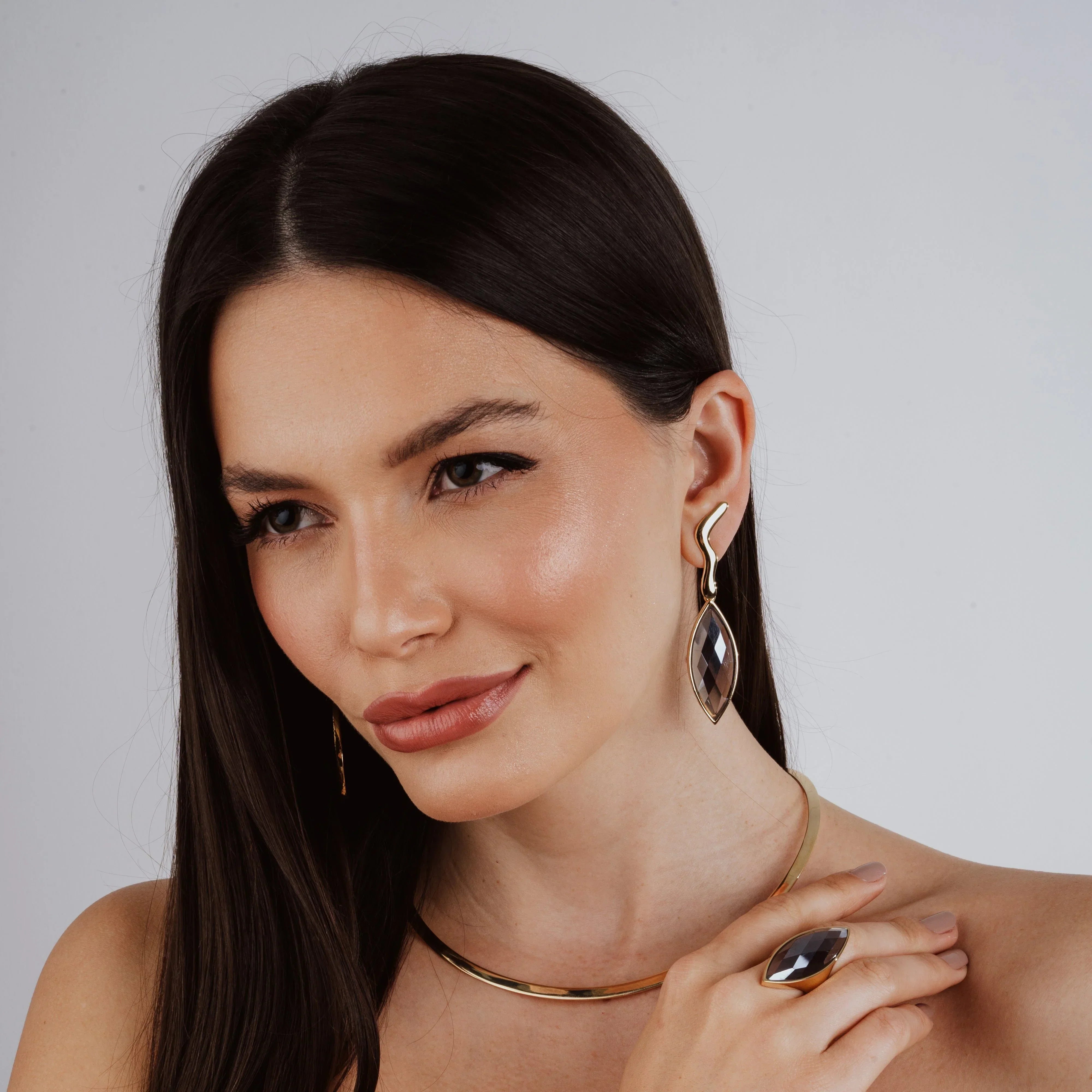 OBSIDIAN STARLIGHT EARRING | GOLD PLATED | SHINE BRIGHT | BRAINSTORM JEWELRY - Brainstorm Jewelry