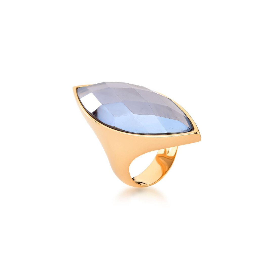 SMOKY OBSIDIAN STARLIGHT RING | GOLD PLATED | SHINE BRIGHT | BRAINSTORM JEWELRY