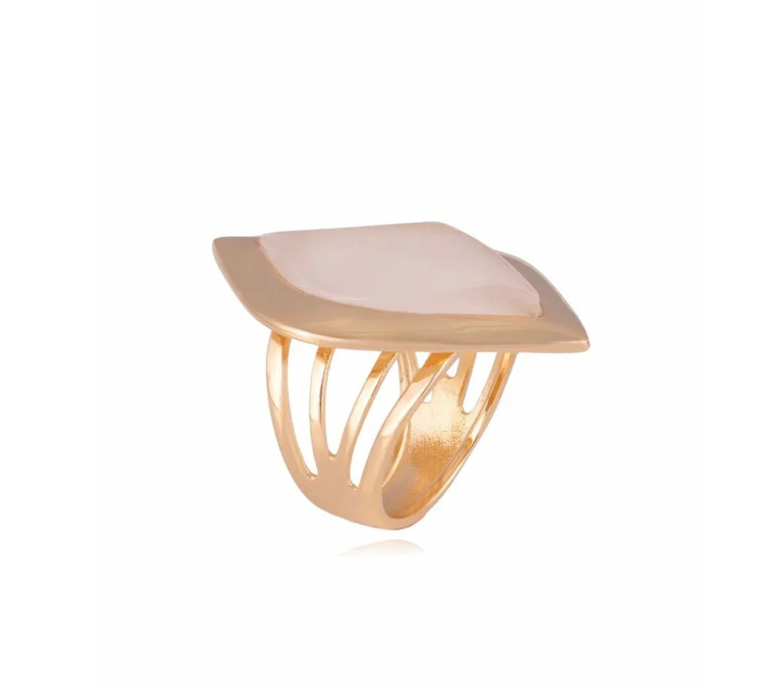 MILKY QUARTZ OPULENT RING | GOLD PLATED | OPULENCE | BRAINSTORM JEWELRY - Brainstorm Jewelry