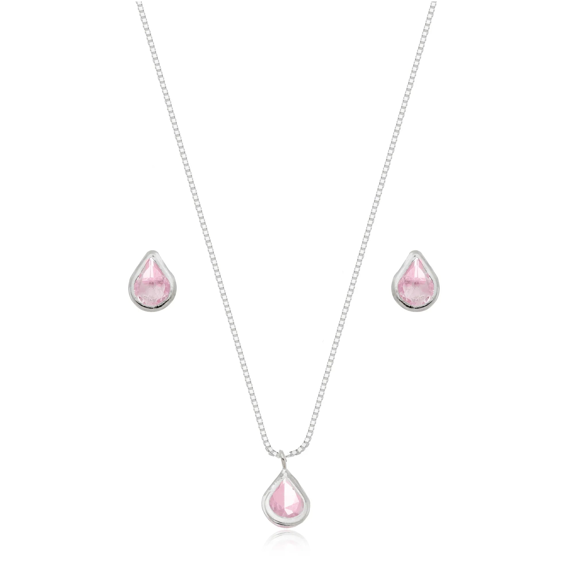 SET PINK ZIRCONIA DROP