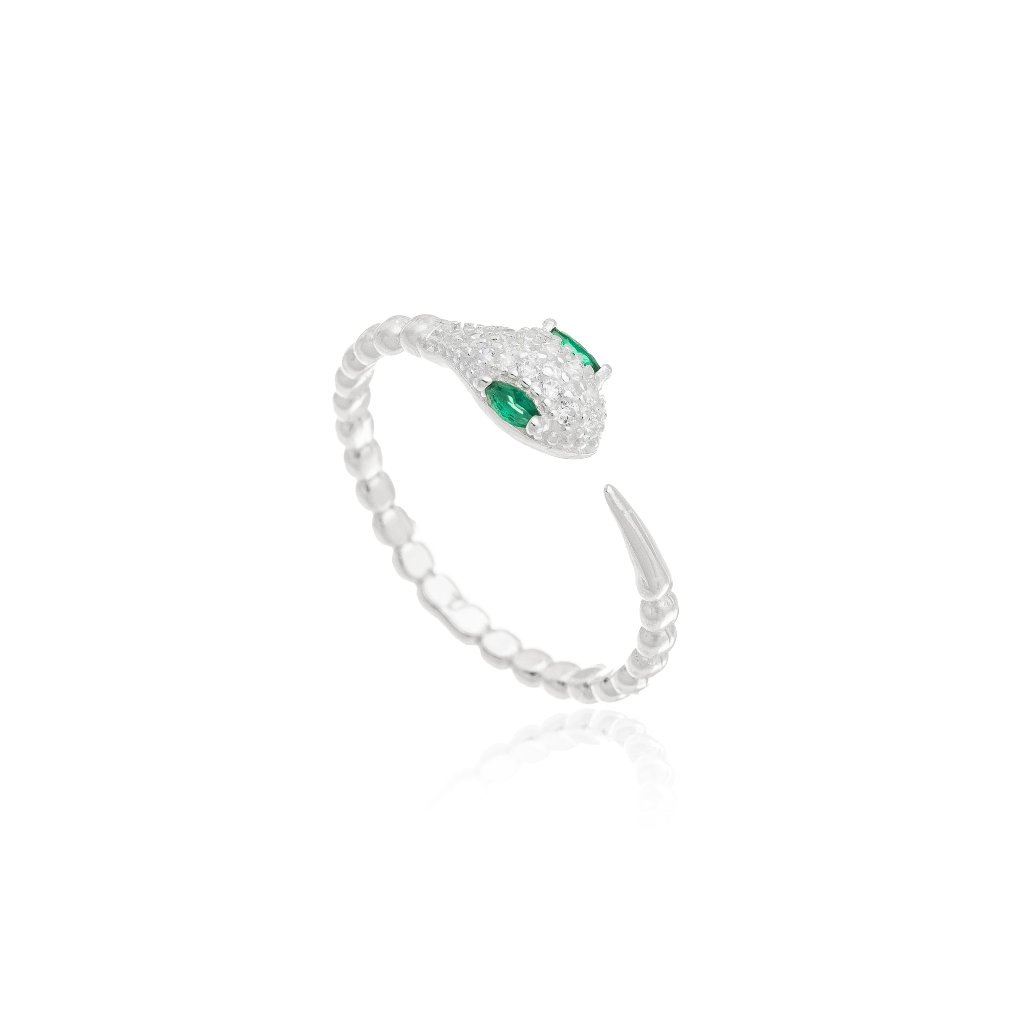 GREEN SNAKE RING | SILVER | ETERNAL LOVE| BRAINSTORM JEWELRY