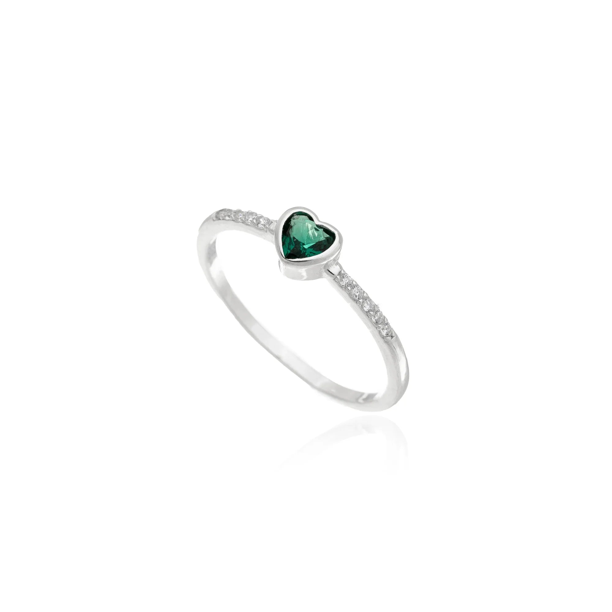 GREEN HEARTY RING | SILVER | ETERNAL LOVE COLLECTION | BRAINSTORM JEWELRY