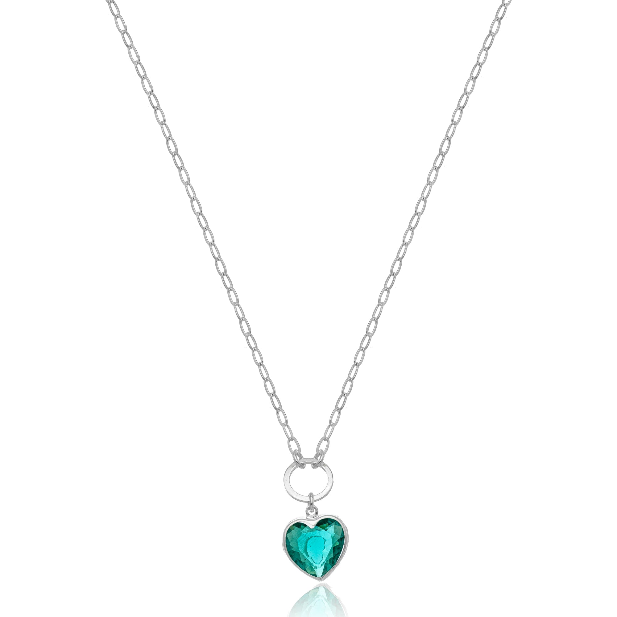 GREEN HEARTY NECKLACE | SILVER | ETERNAL LOVE | BRAINSTORM JEWELRY