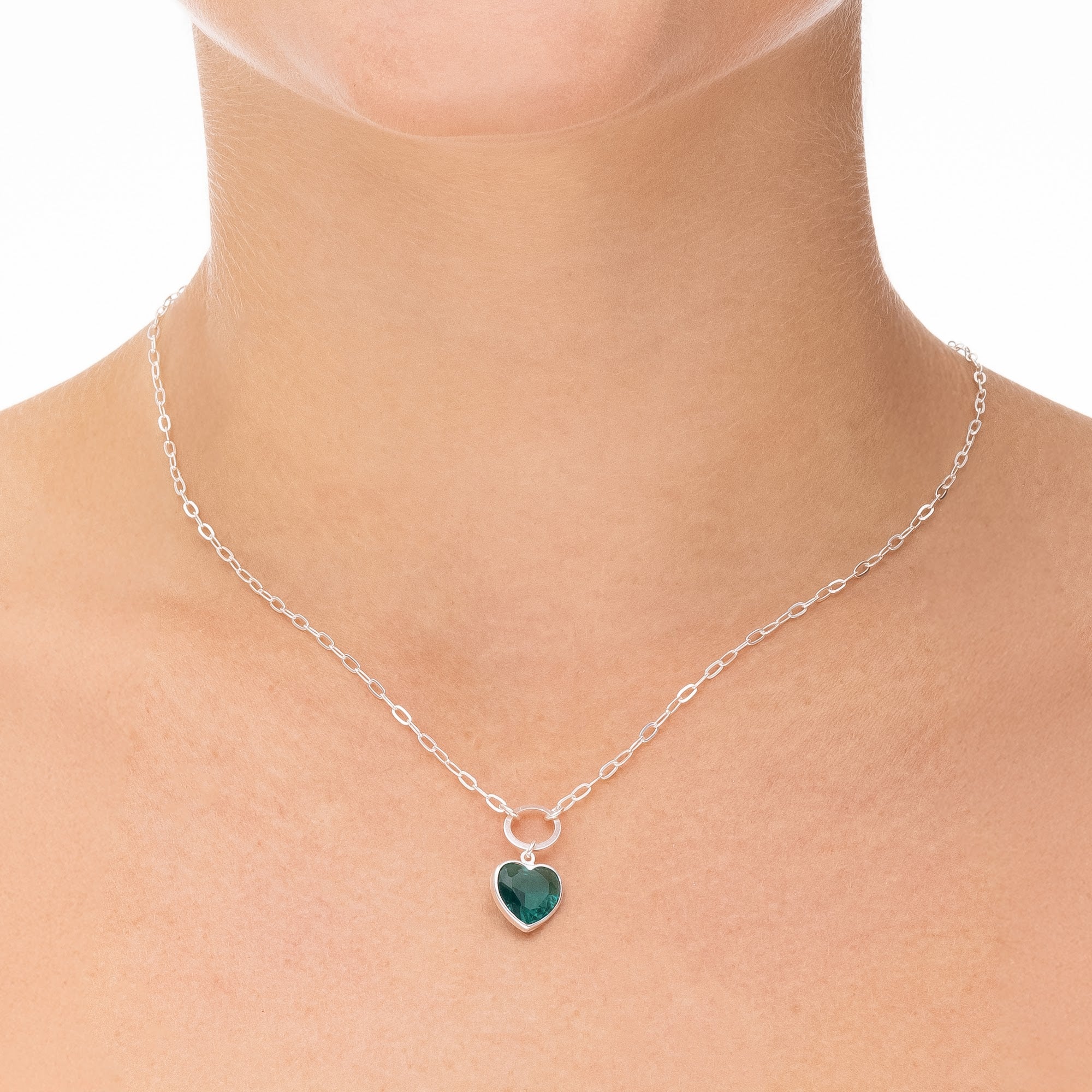 GREEN HEARTY NECKLACE | SILVER | ETERNAL LOVE | BRAINSTORM JEWELRY