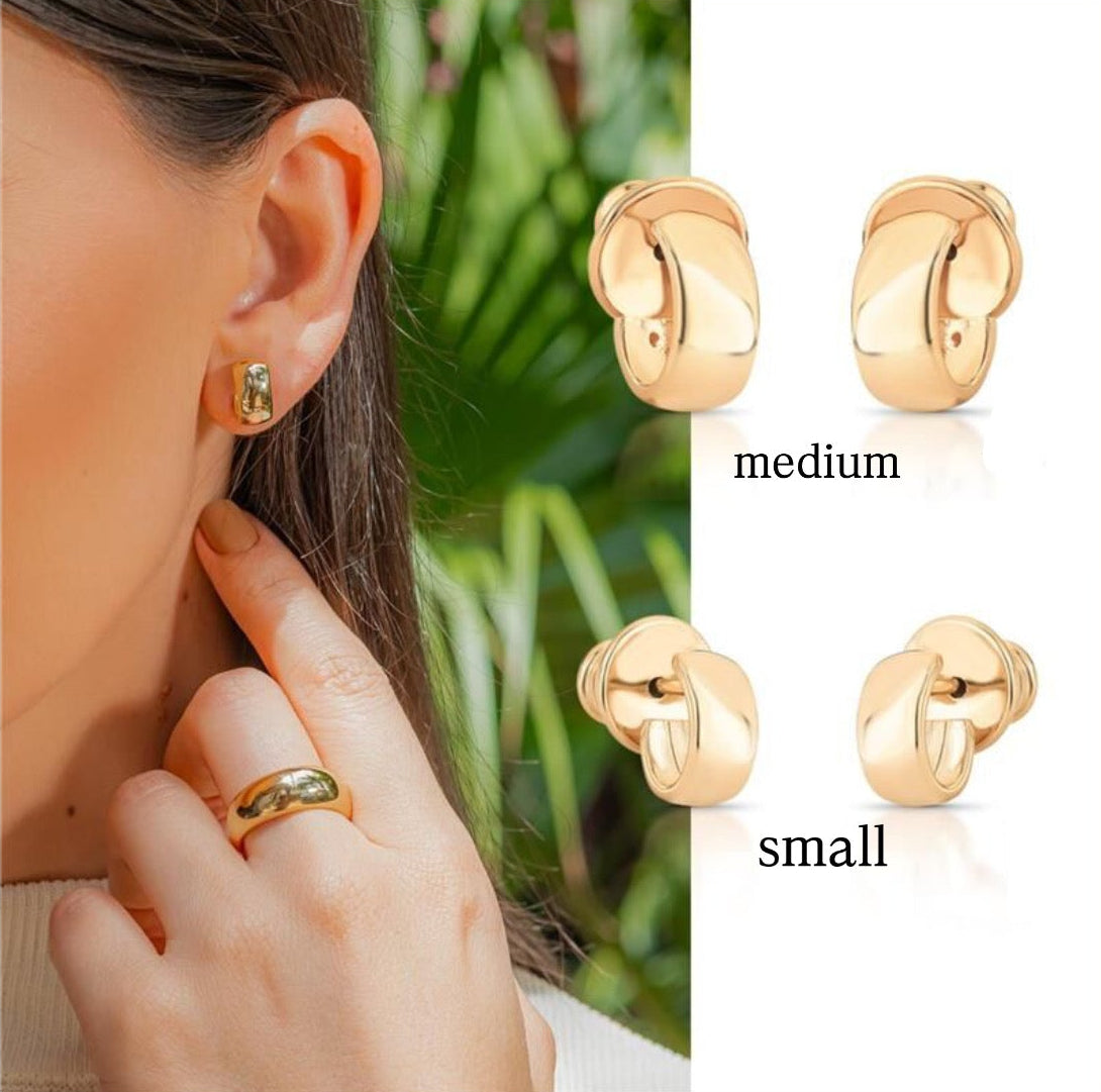 SMALL HALF-MOON - GOLD-PLATED EARRINGS