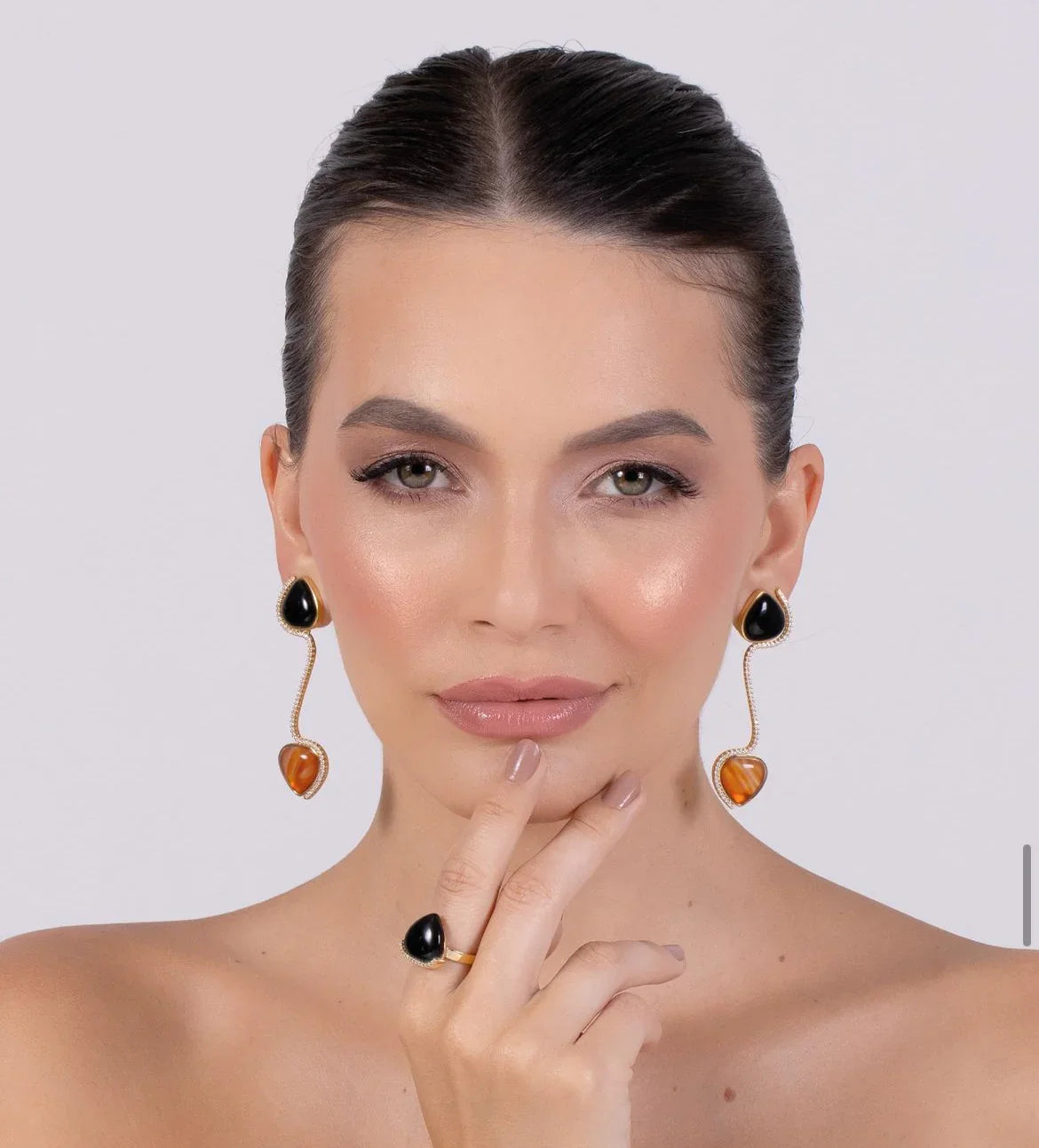 BLACK OBSIDIAN HEART RING | GOLD PLATED | NEW RADIANT RANGE | BRAINSTORM JEWELRY - Brainstorm Jewelry